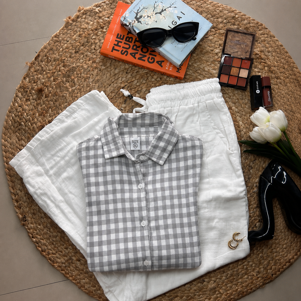 Checked grey