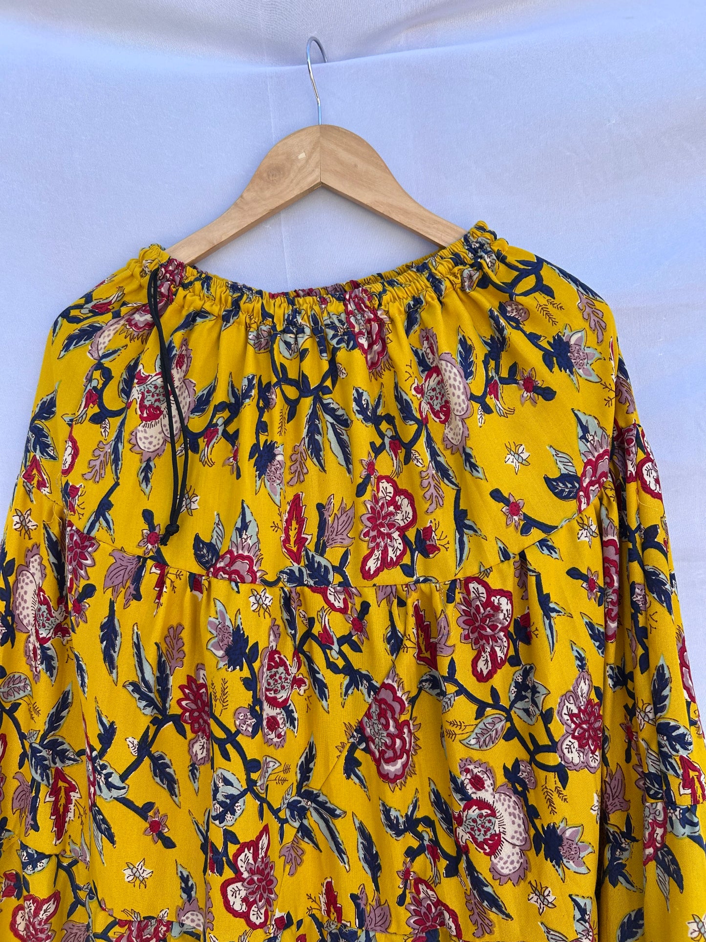 Yellow printed printed skirt
