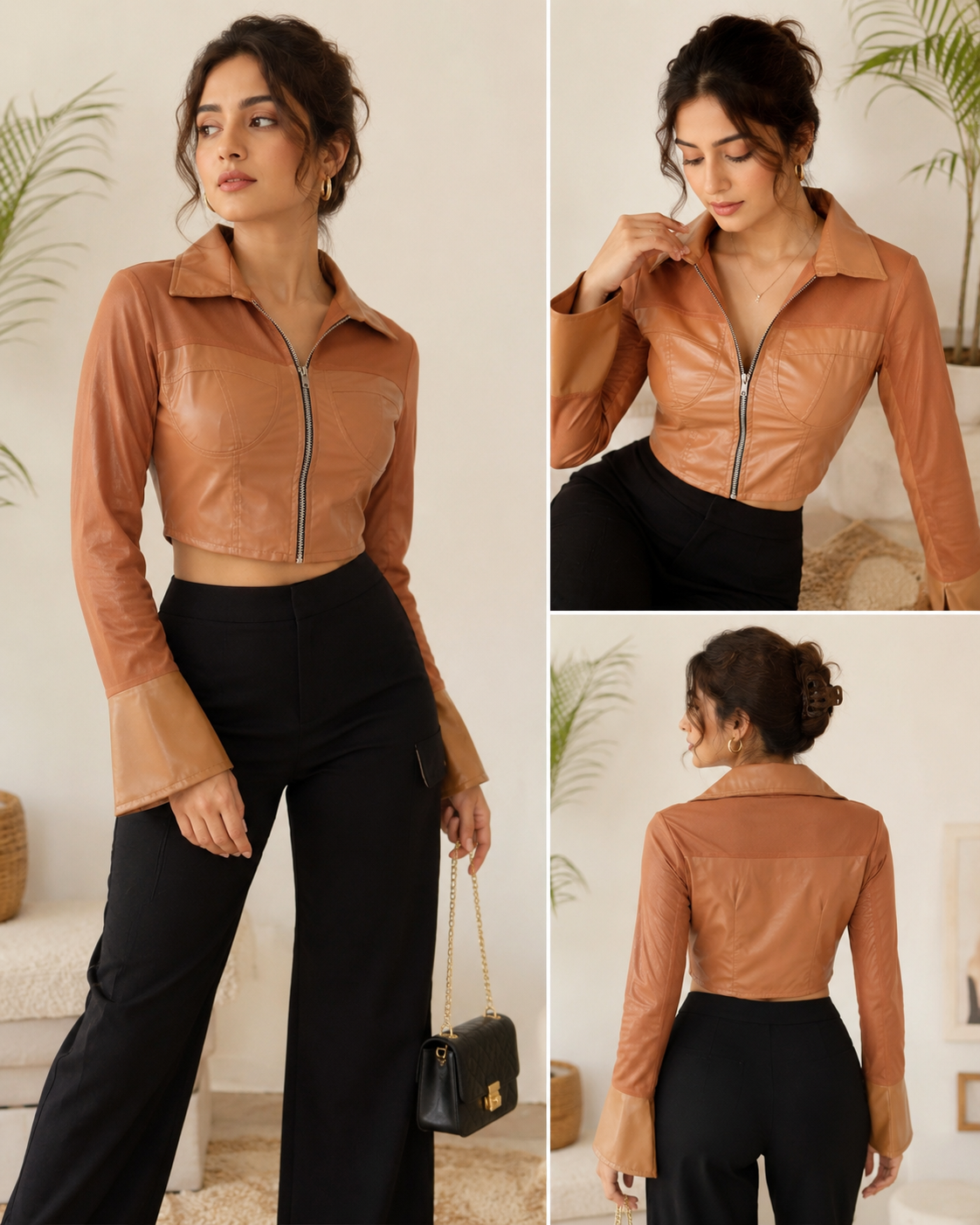 Corset mesh top - Brown