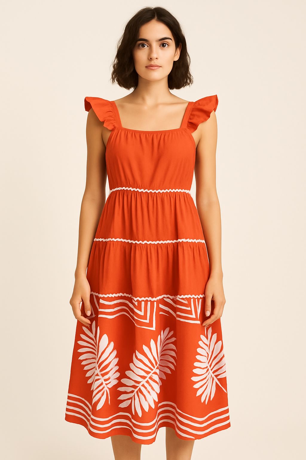 Rust boho dress