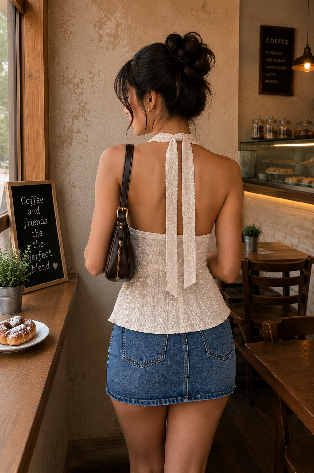 Luxe Halter top- Beige