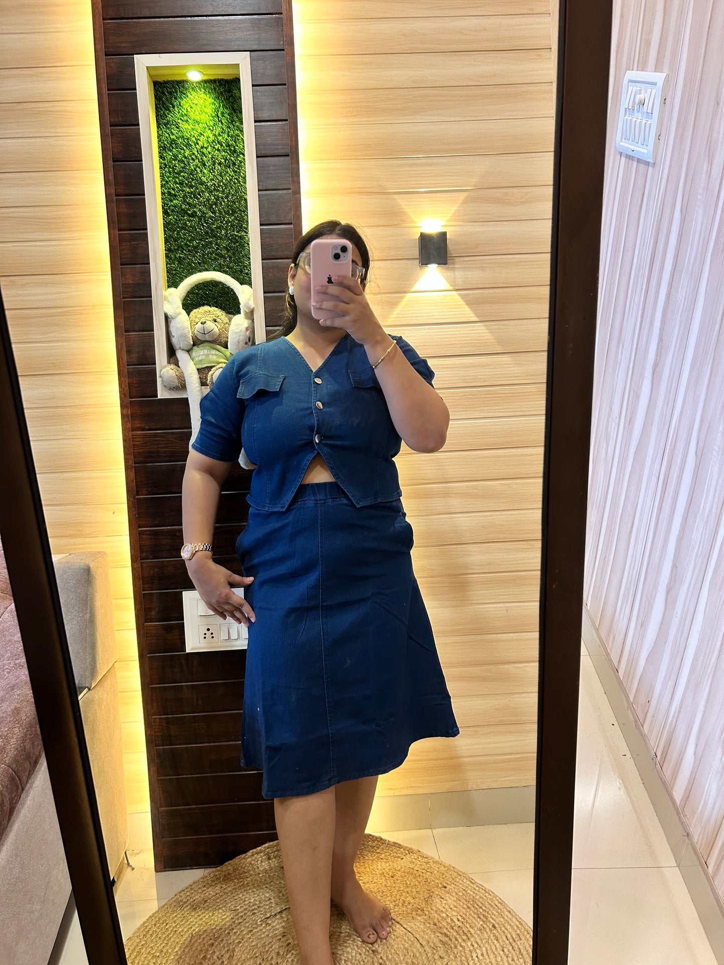 Denim Dark Skirt co -ord