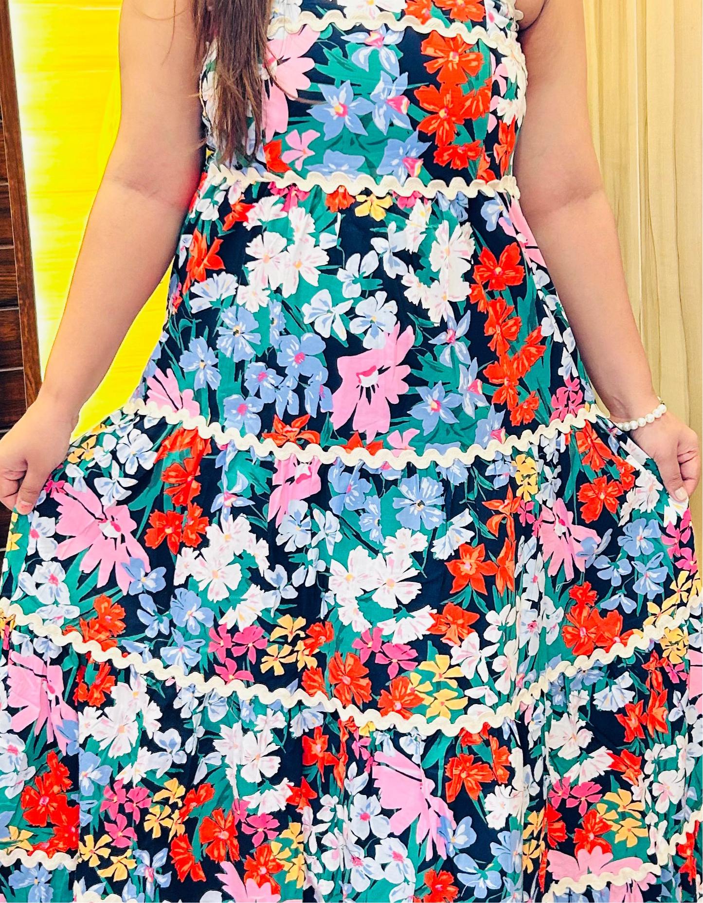 Black floral maxi dress