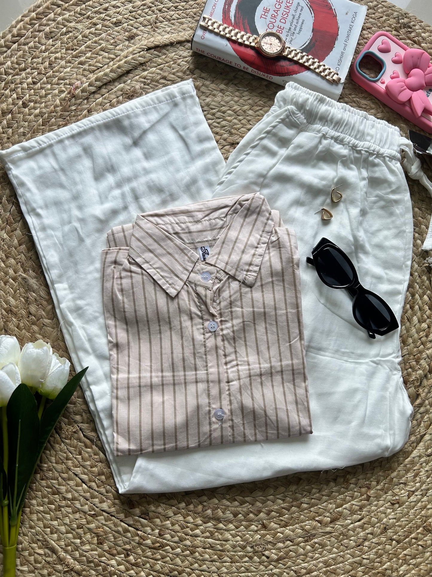 Stripe shirts-peachy Preety