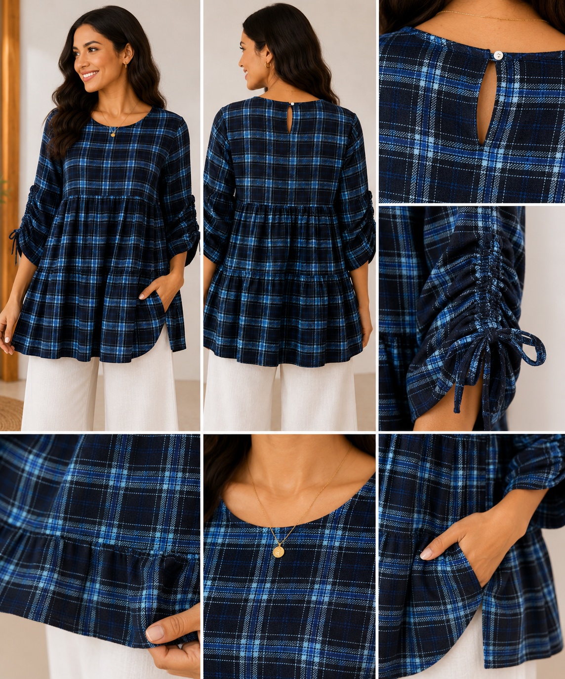 Blue checkered tunic
