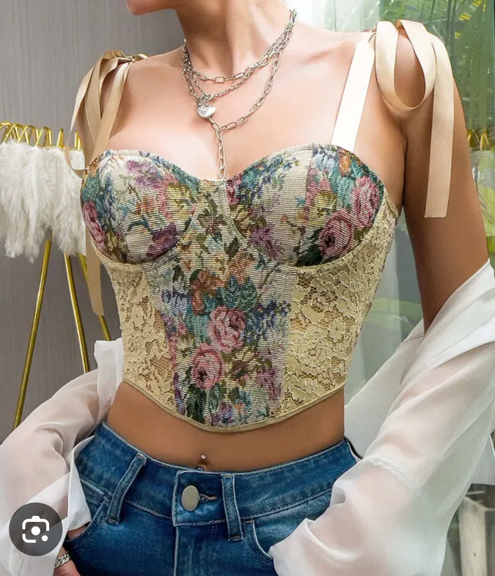 Beige corset - bow