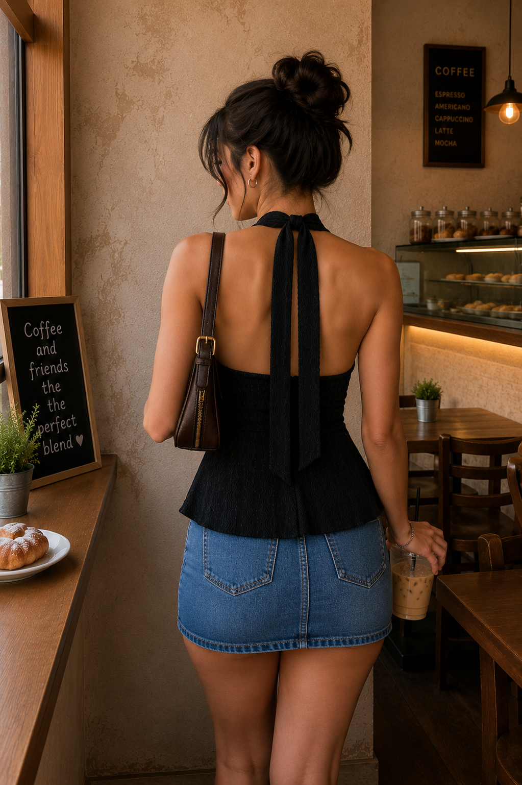 Luxe Halter top- Black