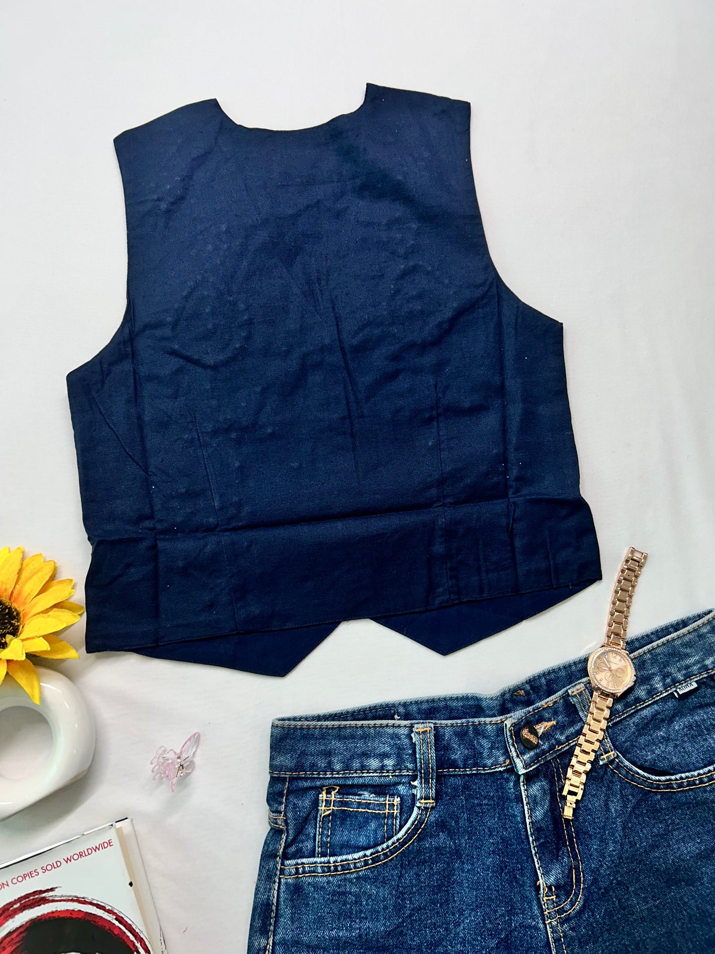Cotton vest -Navy blue