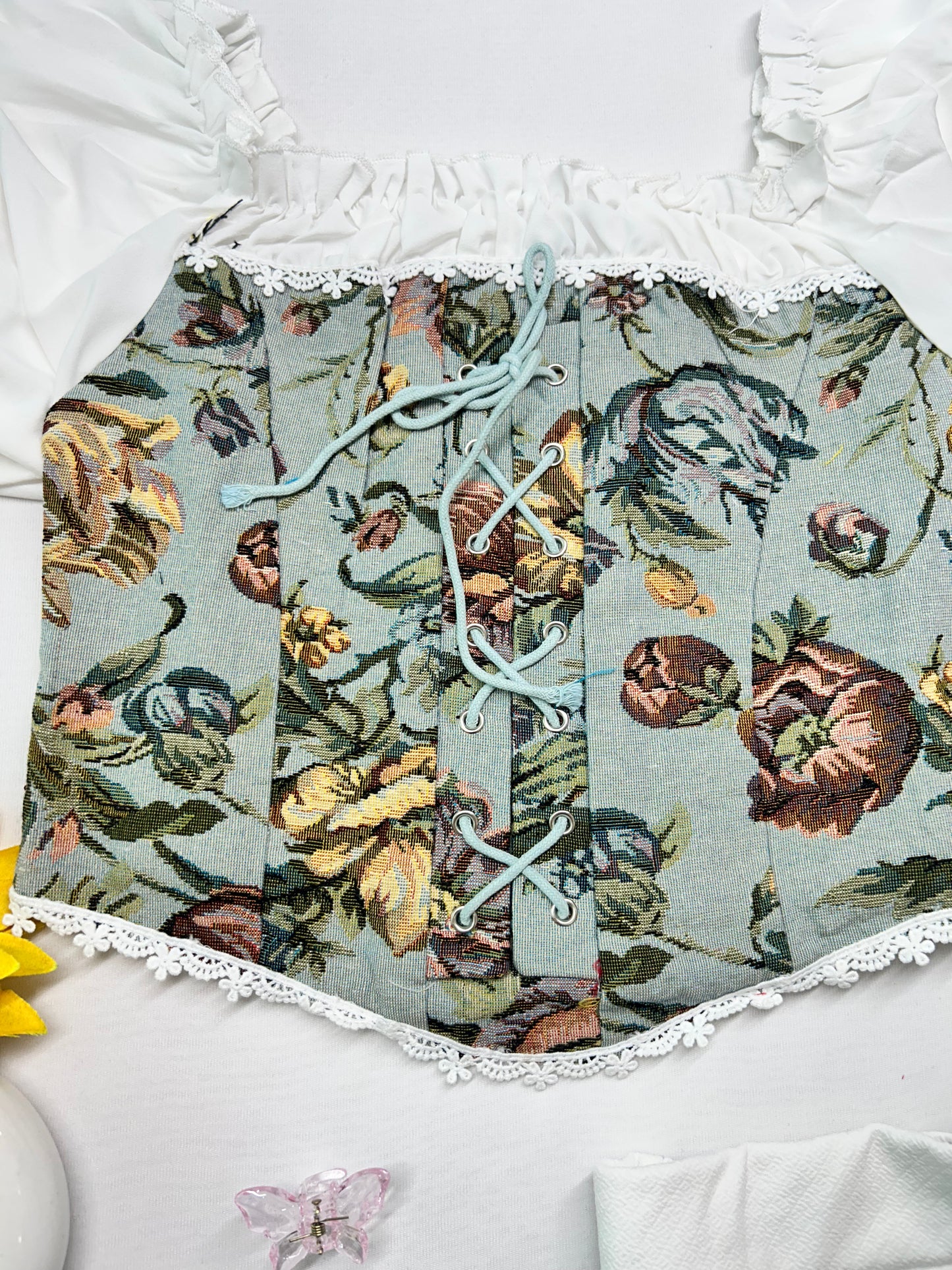 Cute corset-sea green