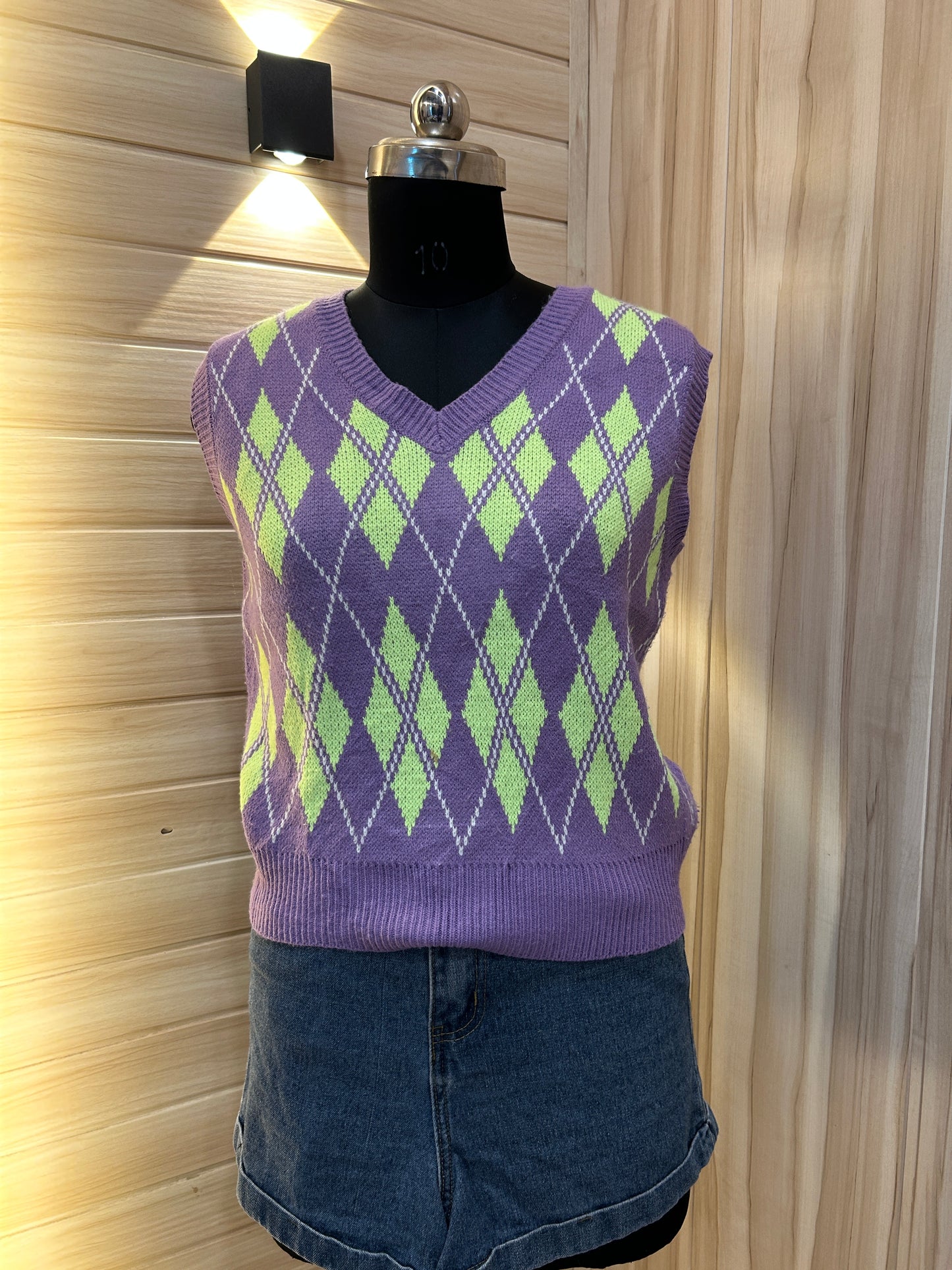 Purple checked vests