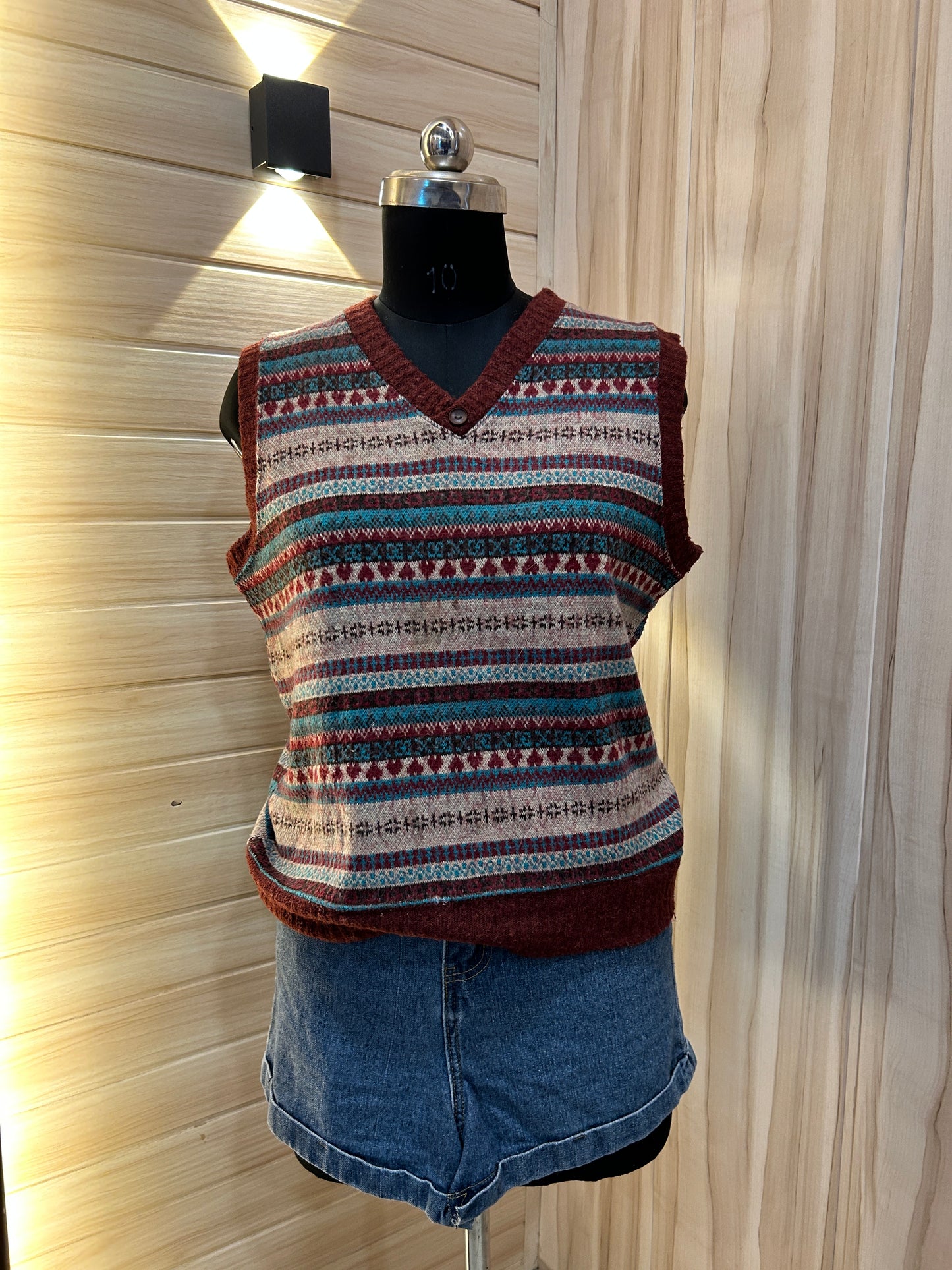 Maroon printed vests