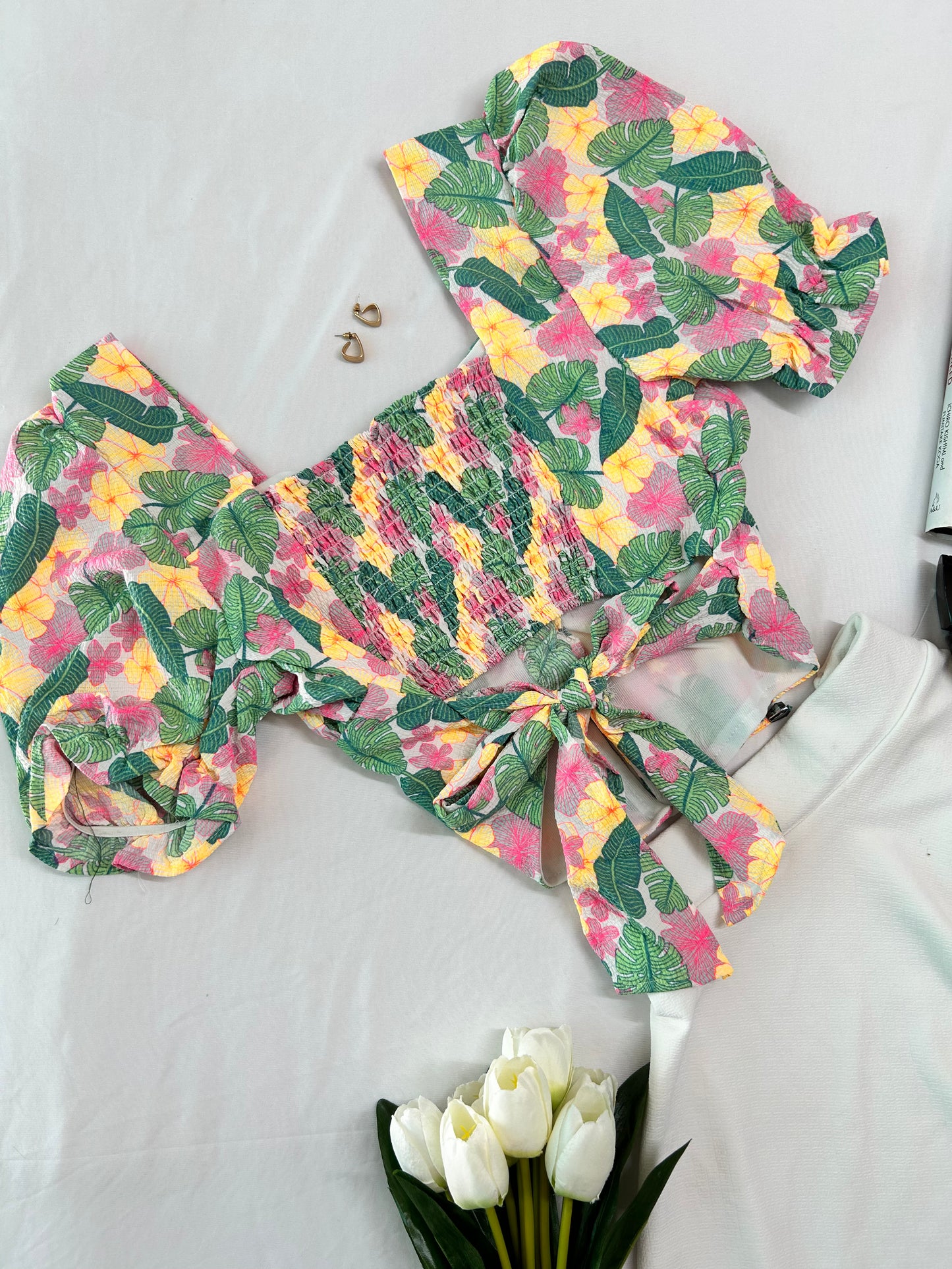 Tropical printed top