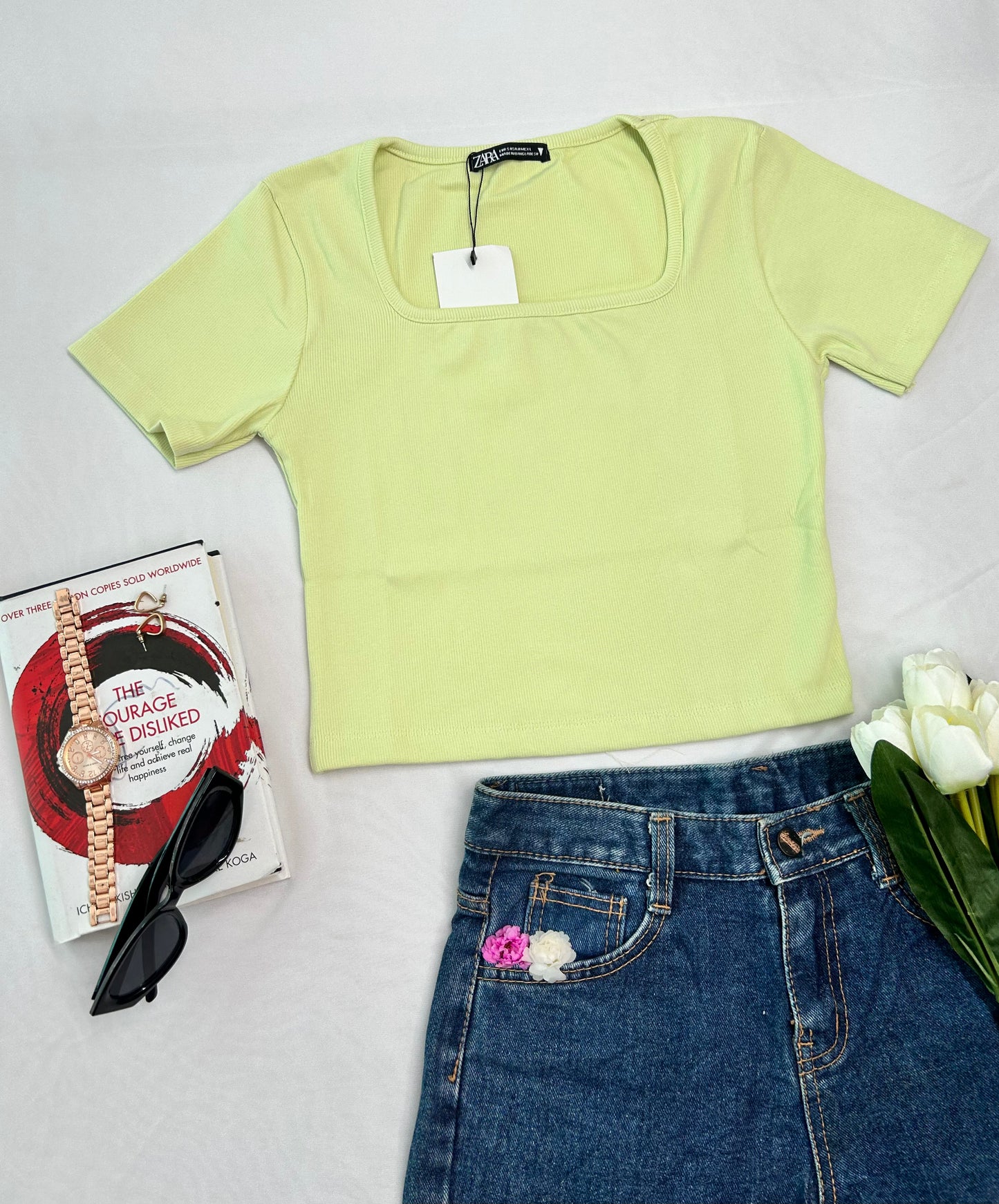 Solid Square neck -Light green