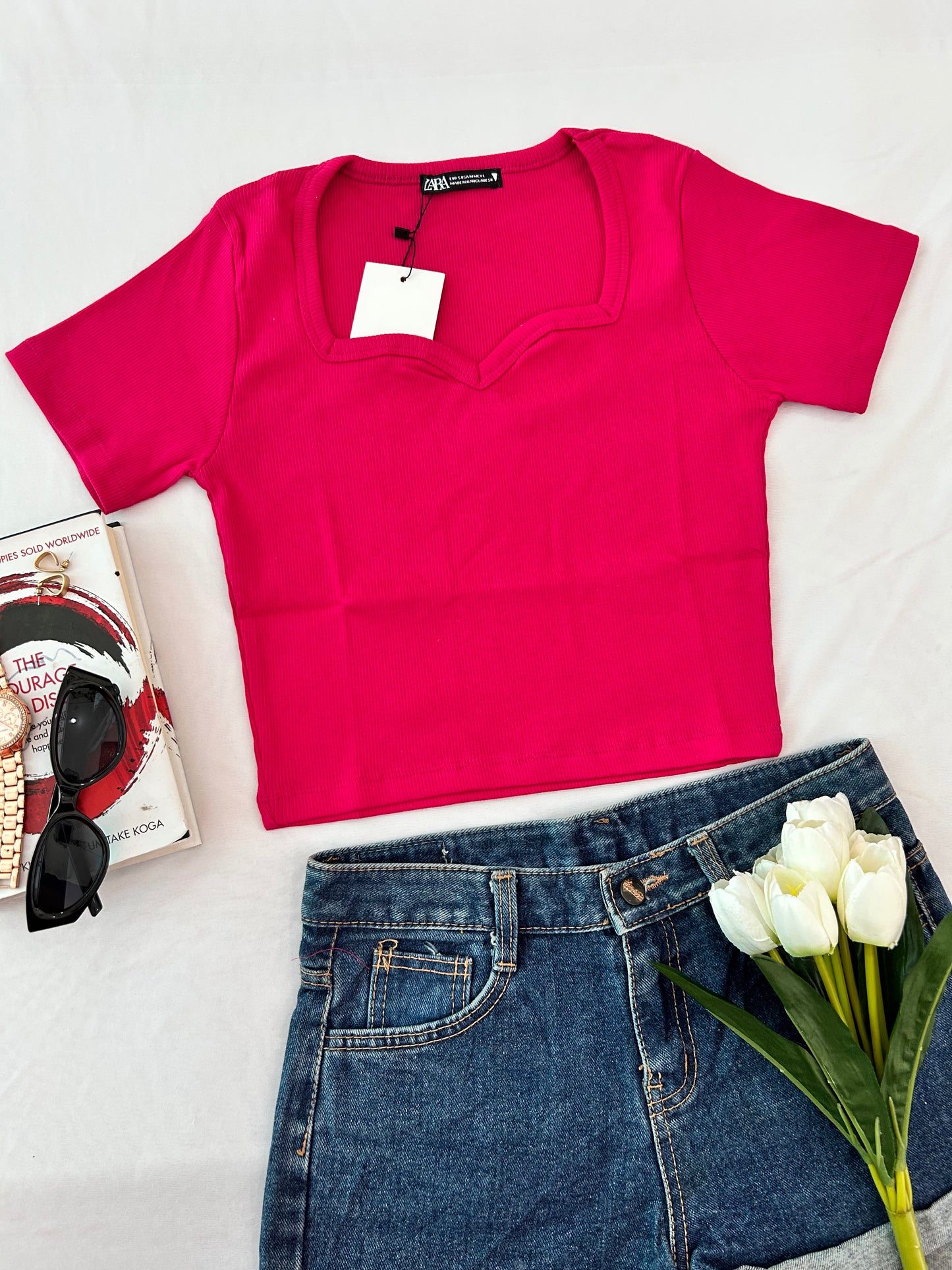 Sweet heart neck -Pink