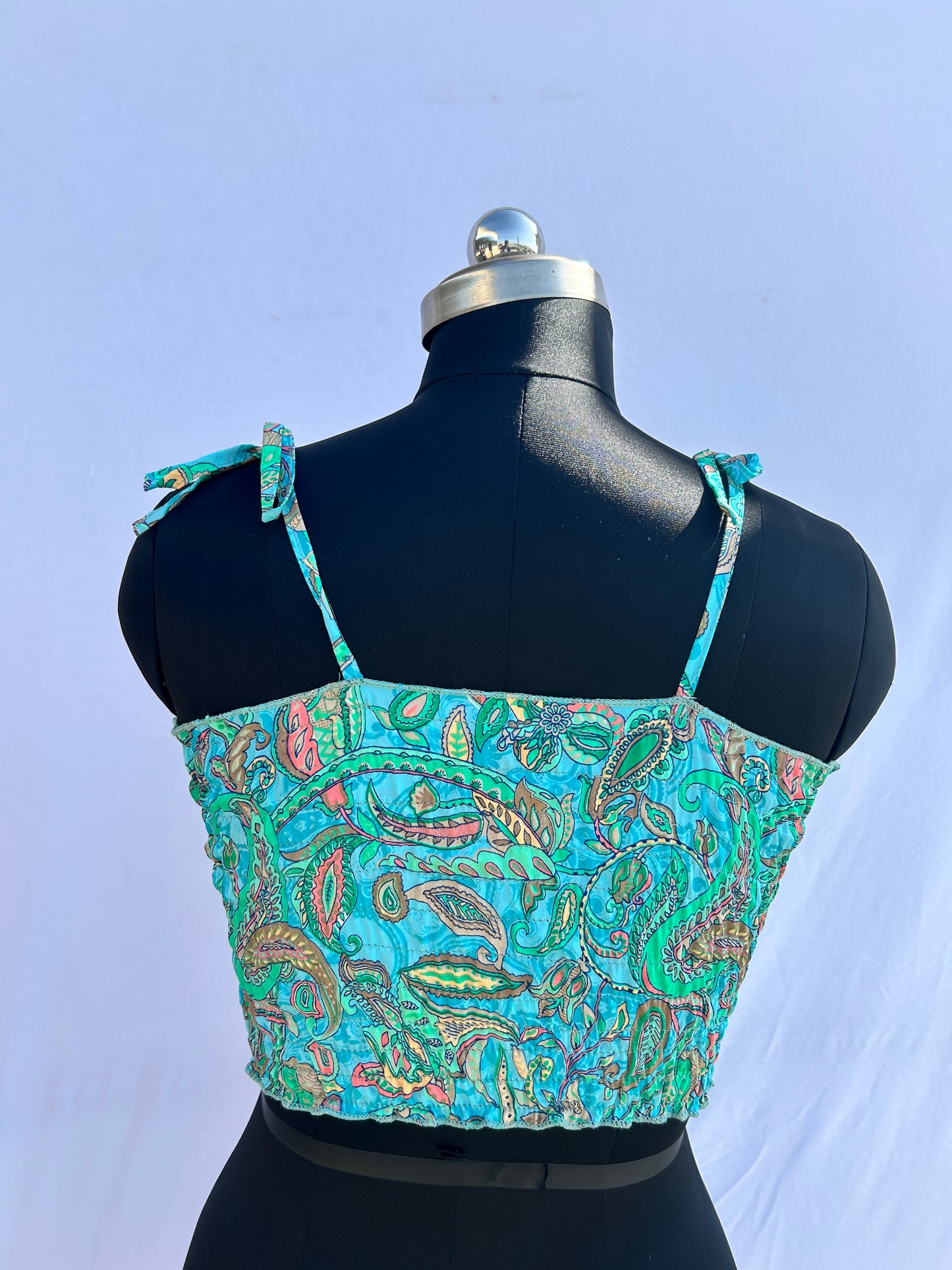 Mint green paisley print Tube Top