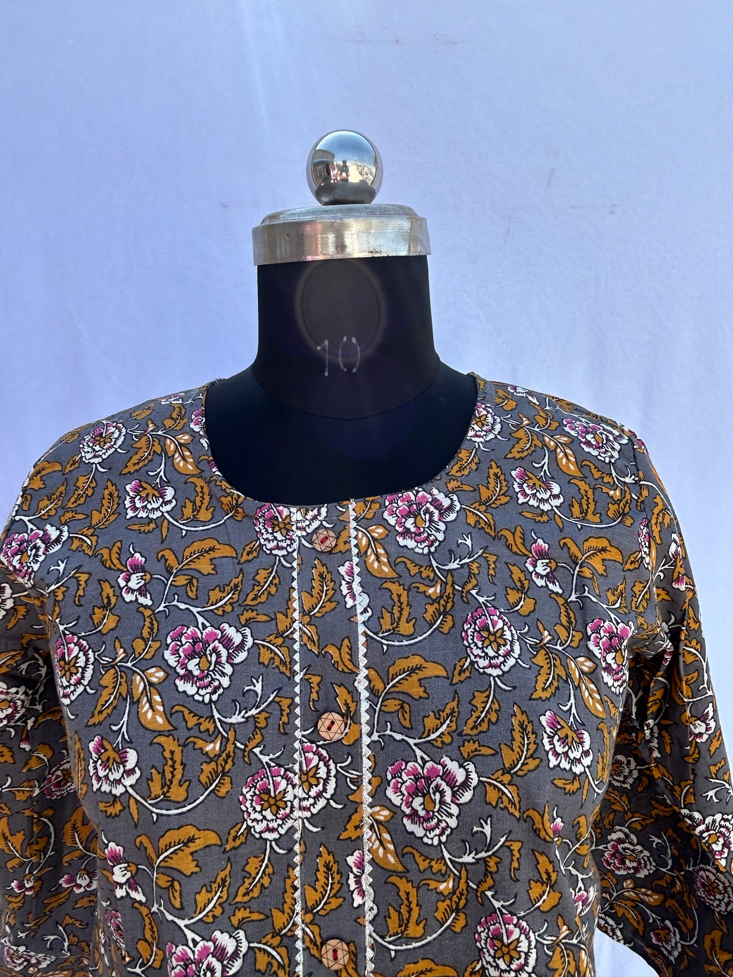 Grey jaal floral printed