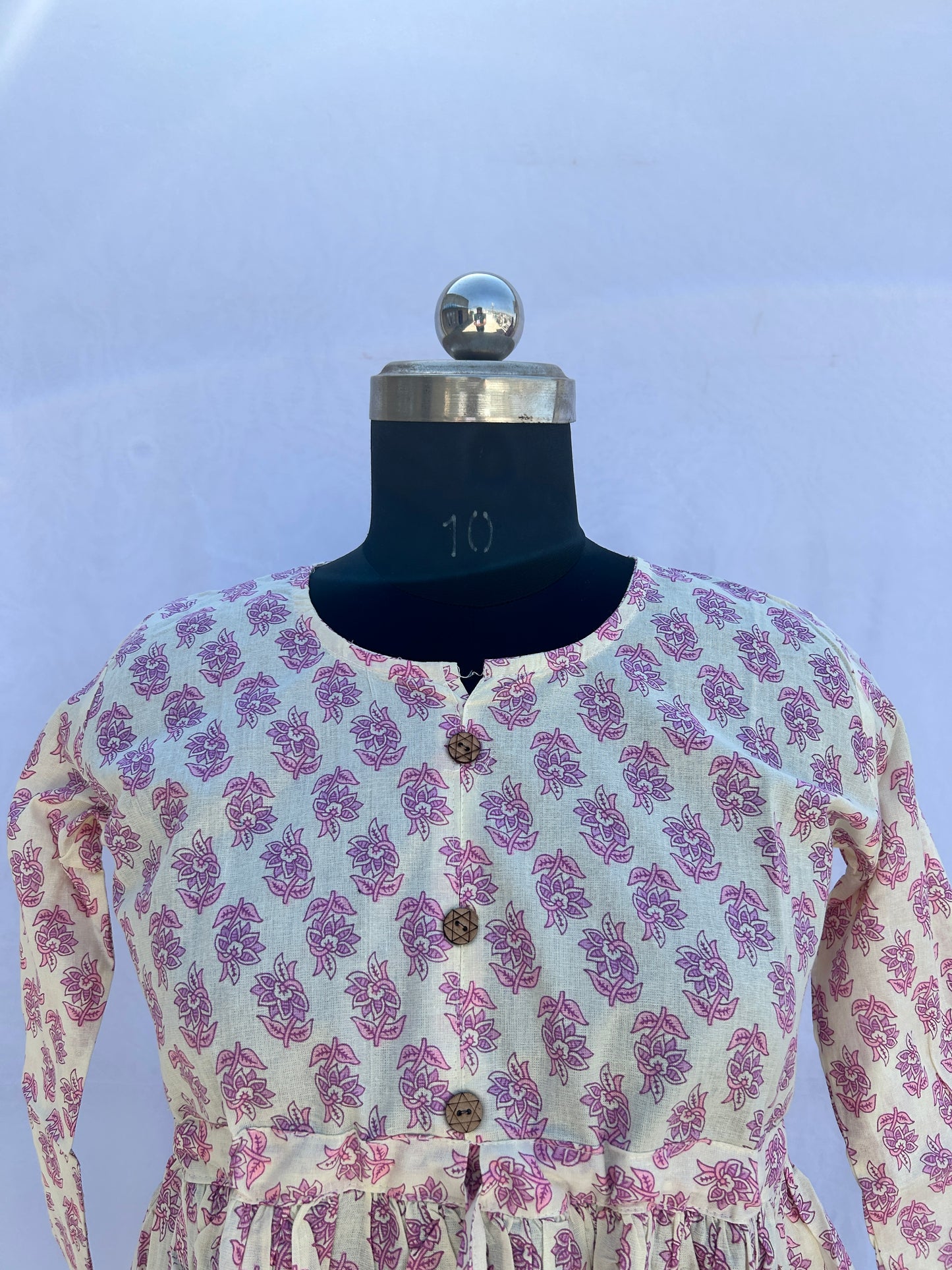 Off- White pastel flower booti flared