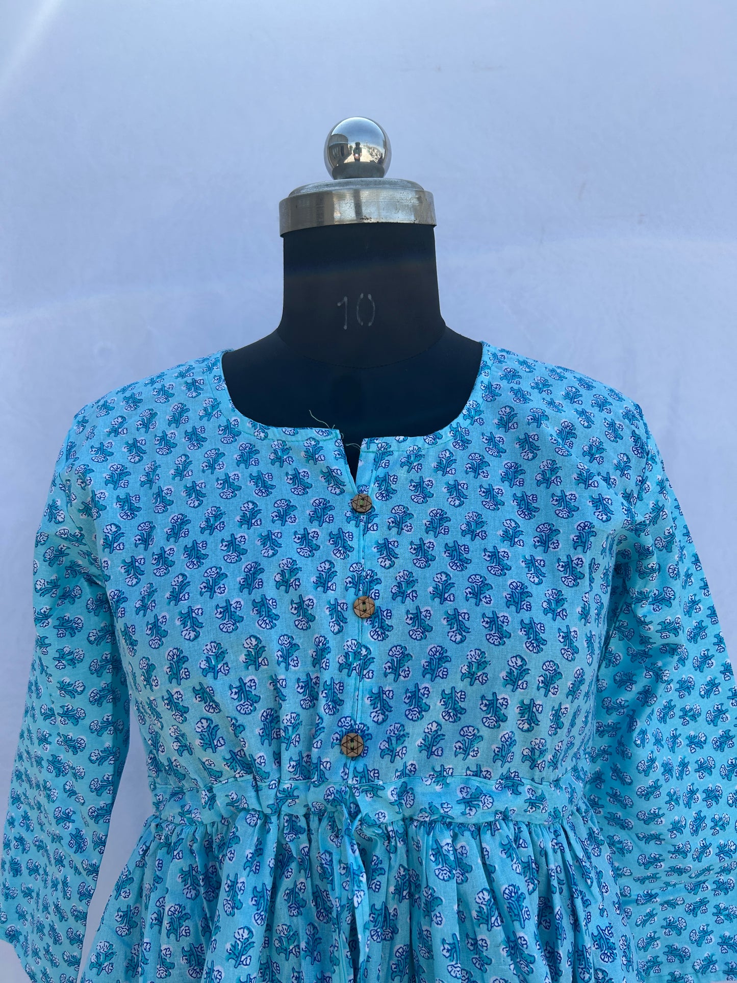 Blue cute flower booti flared