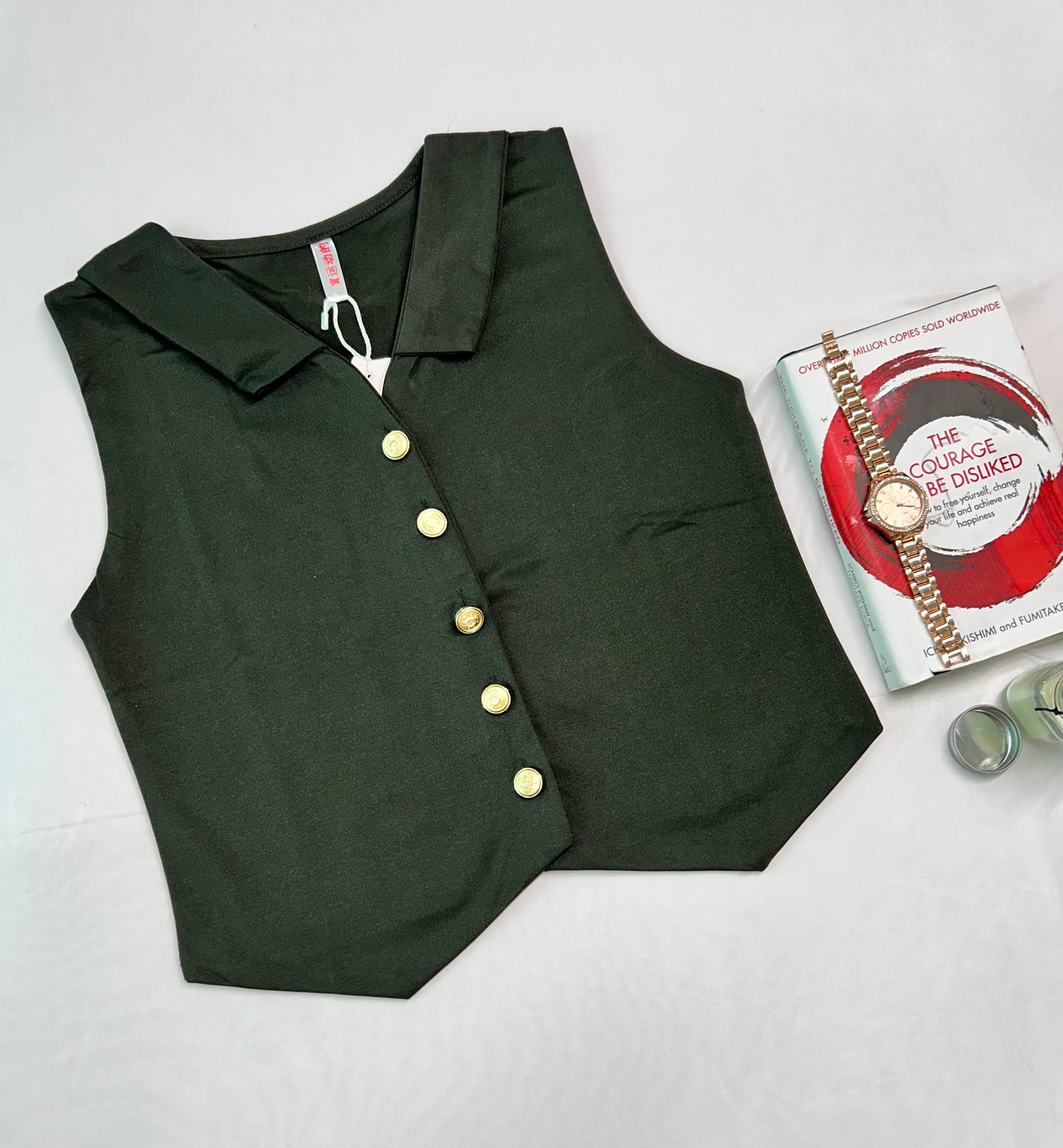 VesT with collar - Dark green