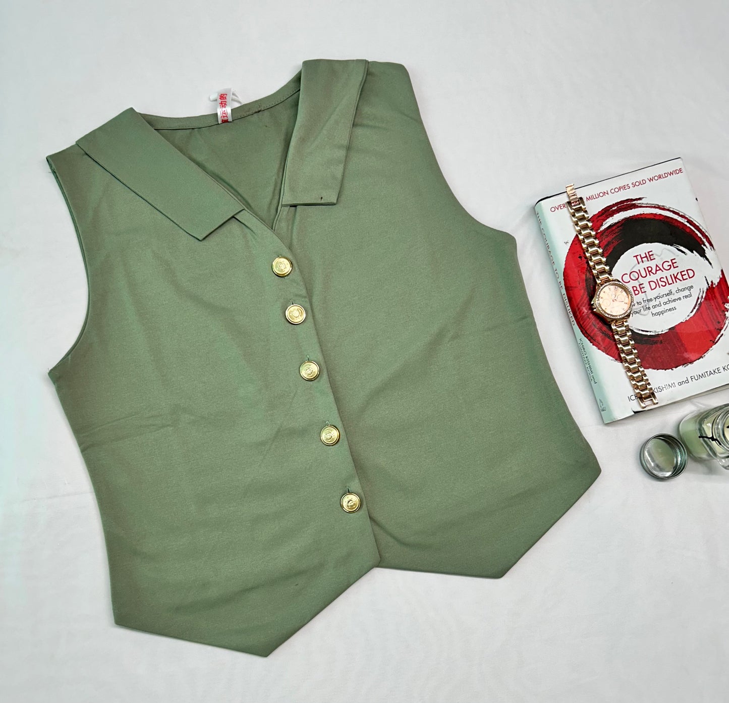 VesT with collar -Olive green