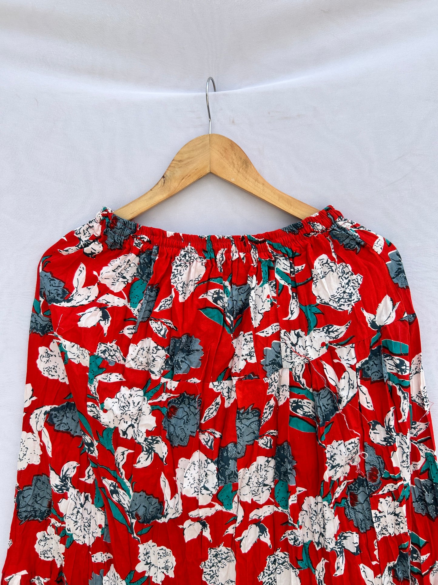 Red floral cute floral printed skirt