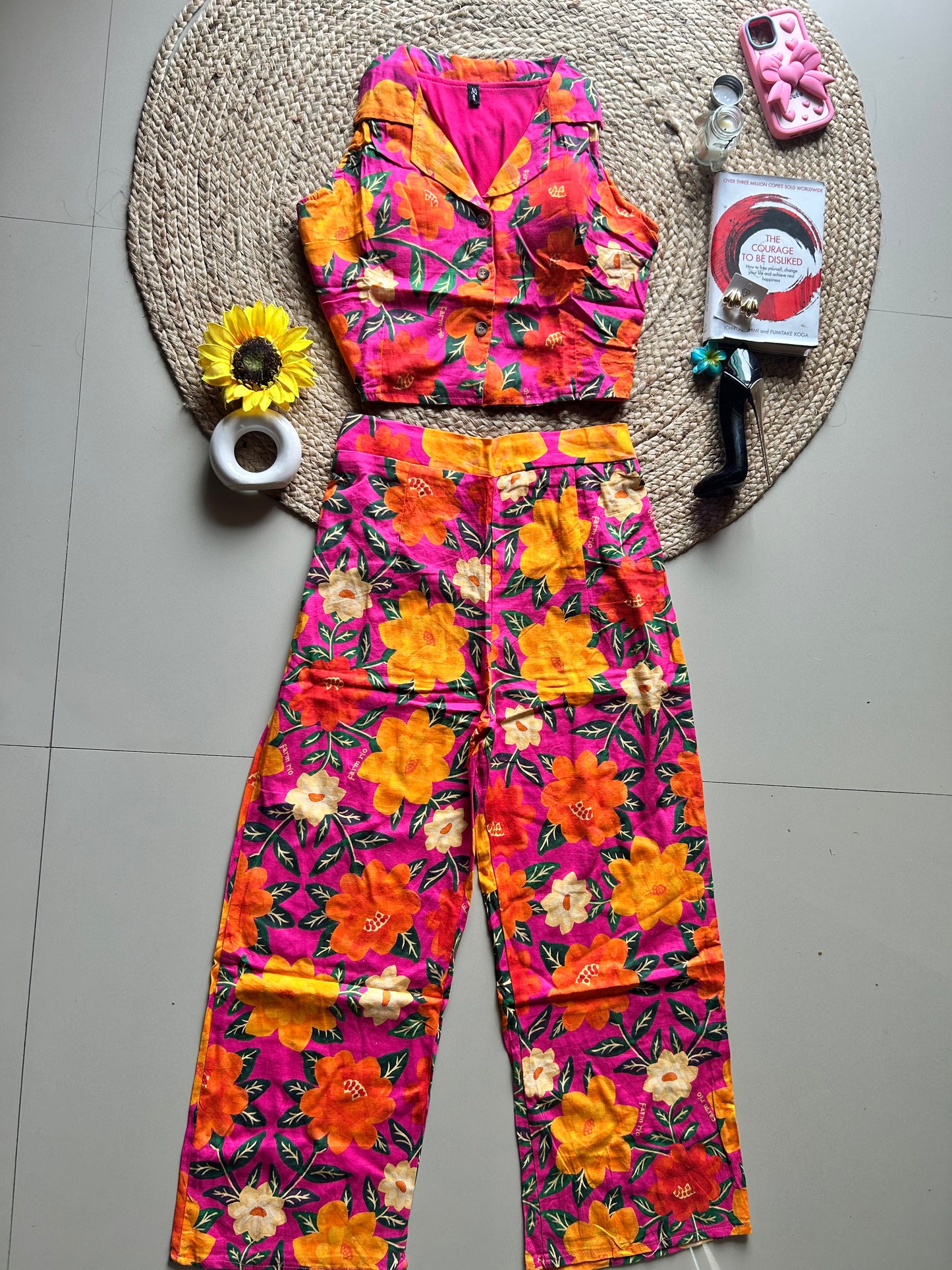 Pretty Floral Printed Cord set