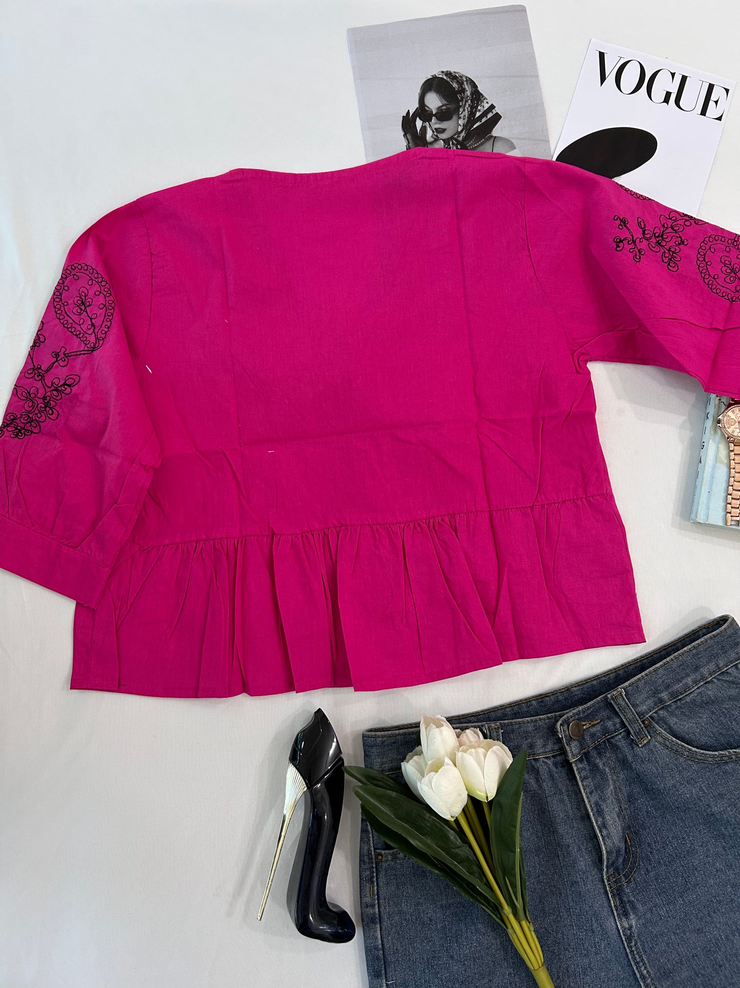 Pink bow top