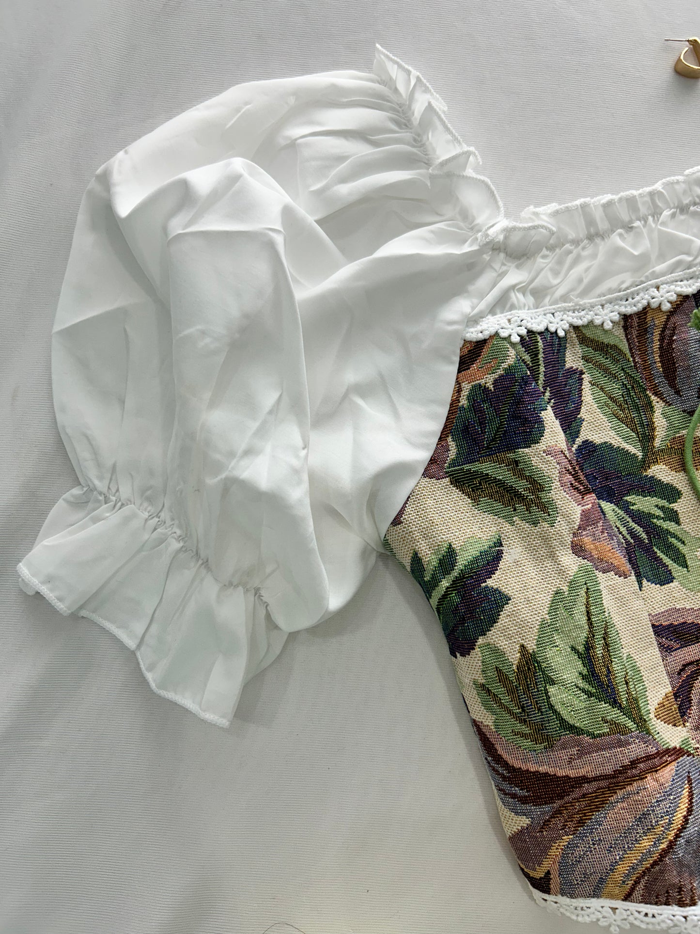 Glam corset -beige floral
