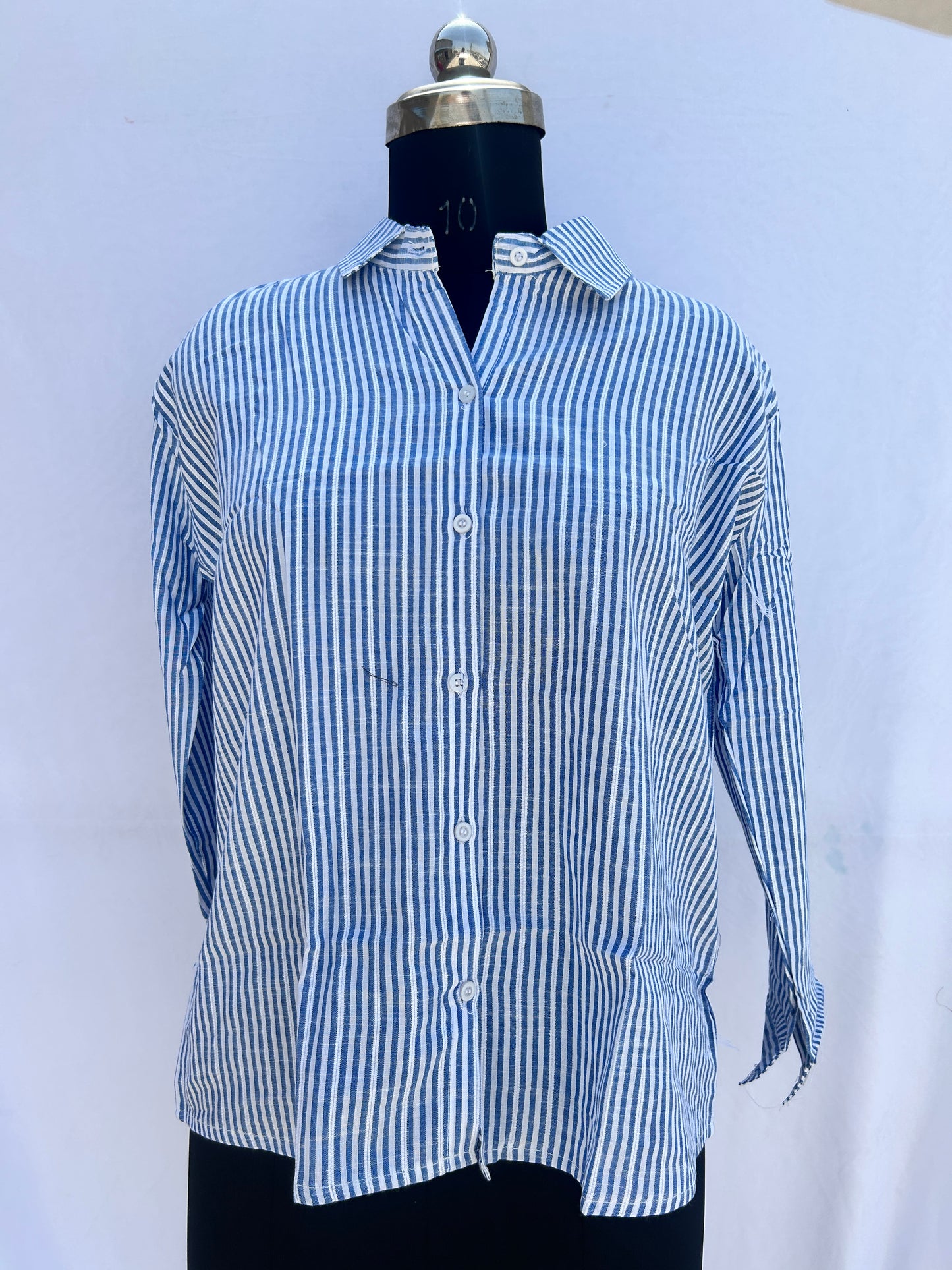 BLUE classic stripe shirt