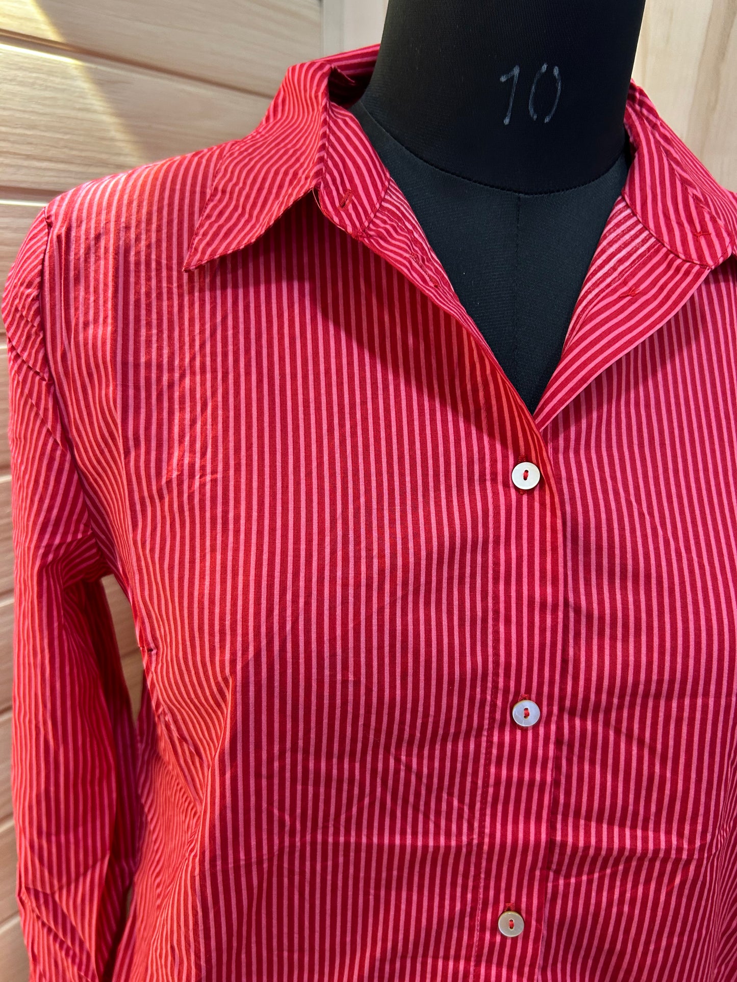 Hot pink striped shirt