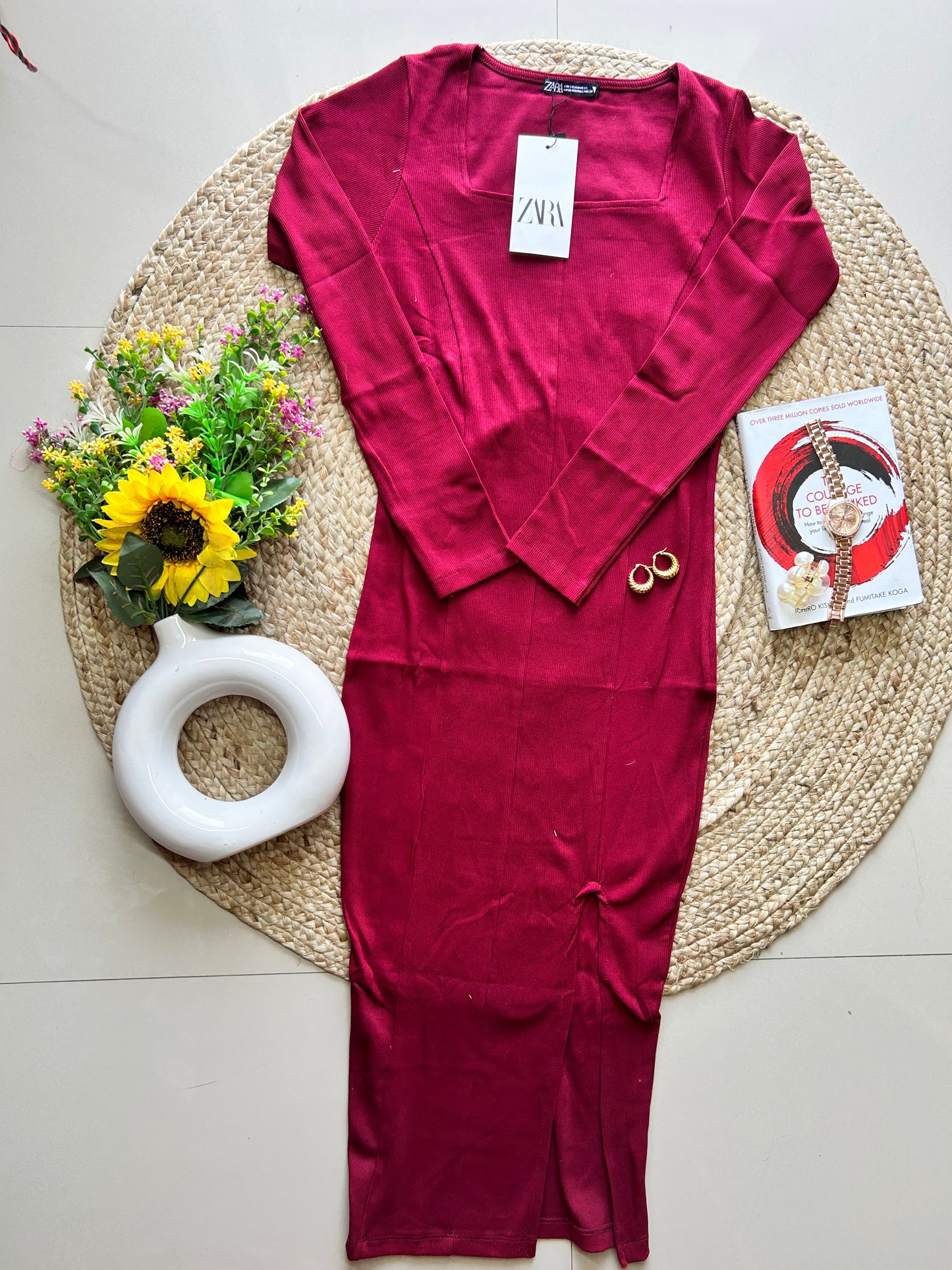 Zara Bodycon dress-Maroon