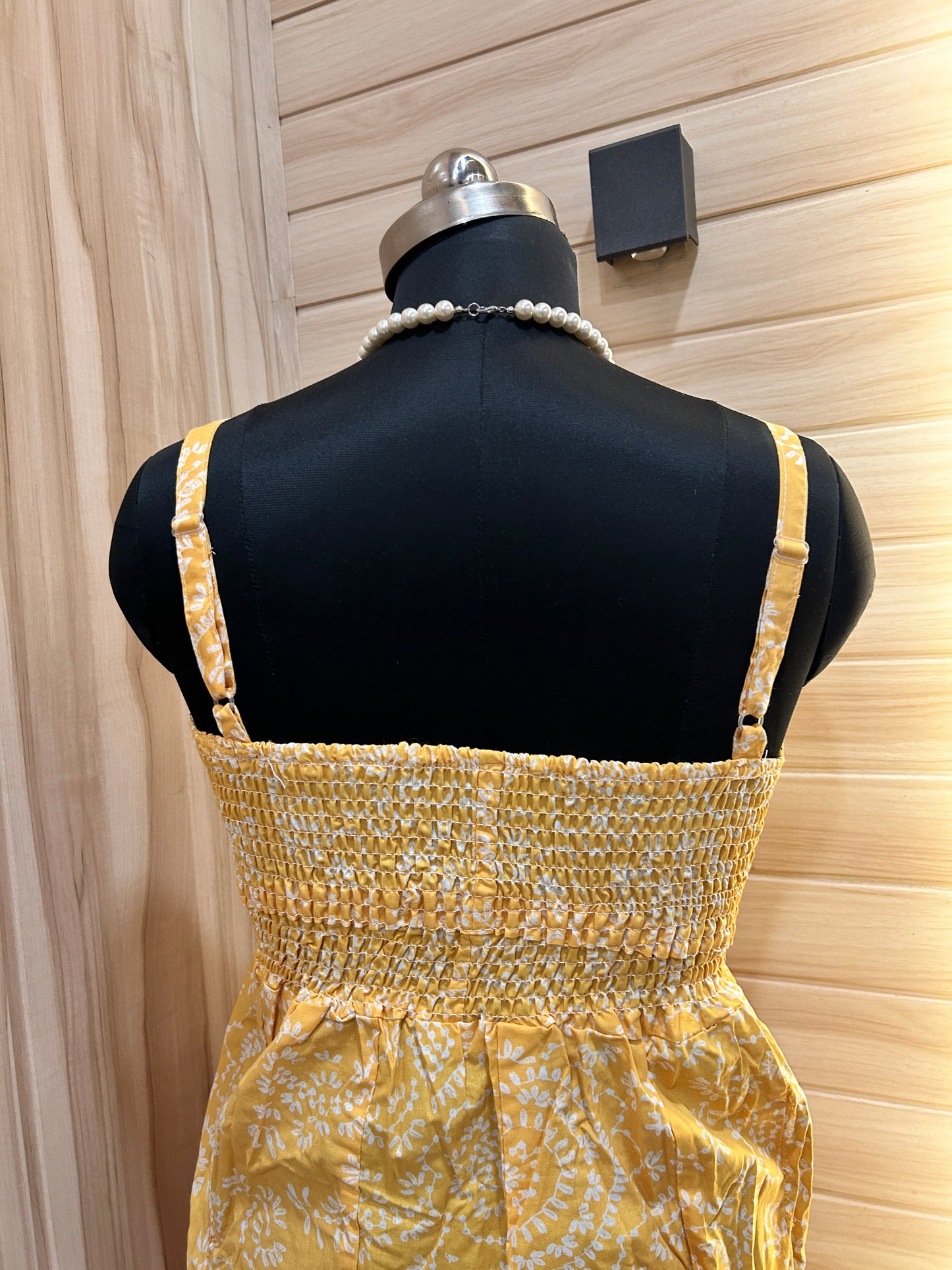 Yellow Cotton Floral Dress