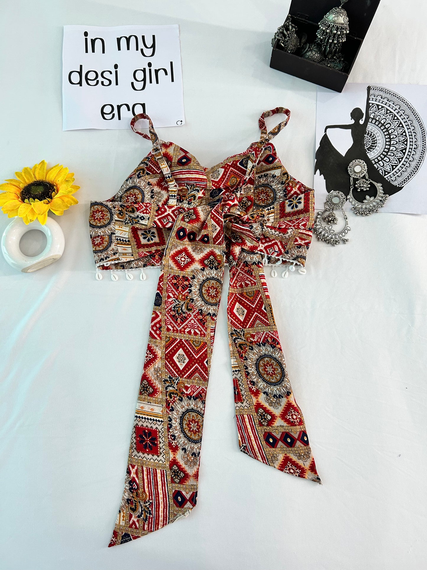 Red cute printed co-ord set