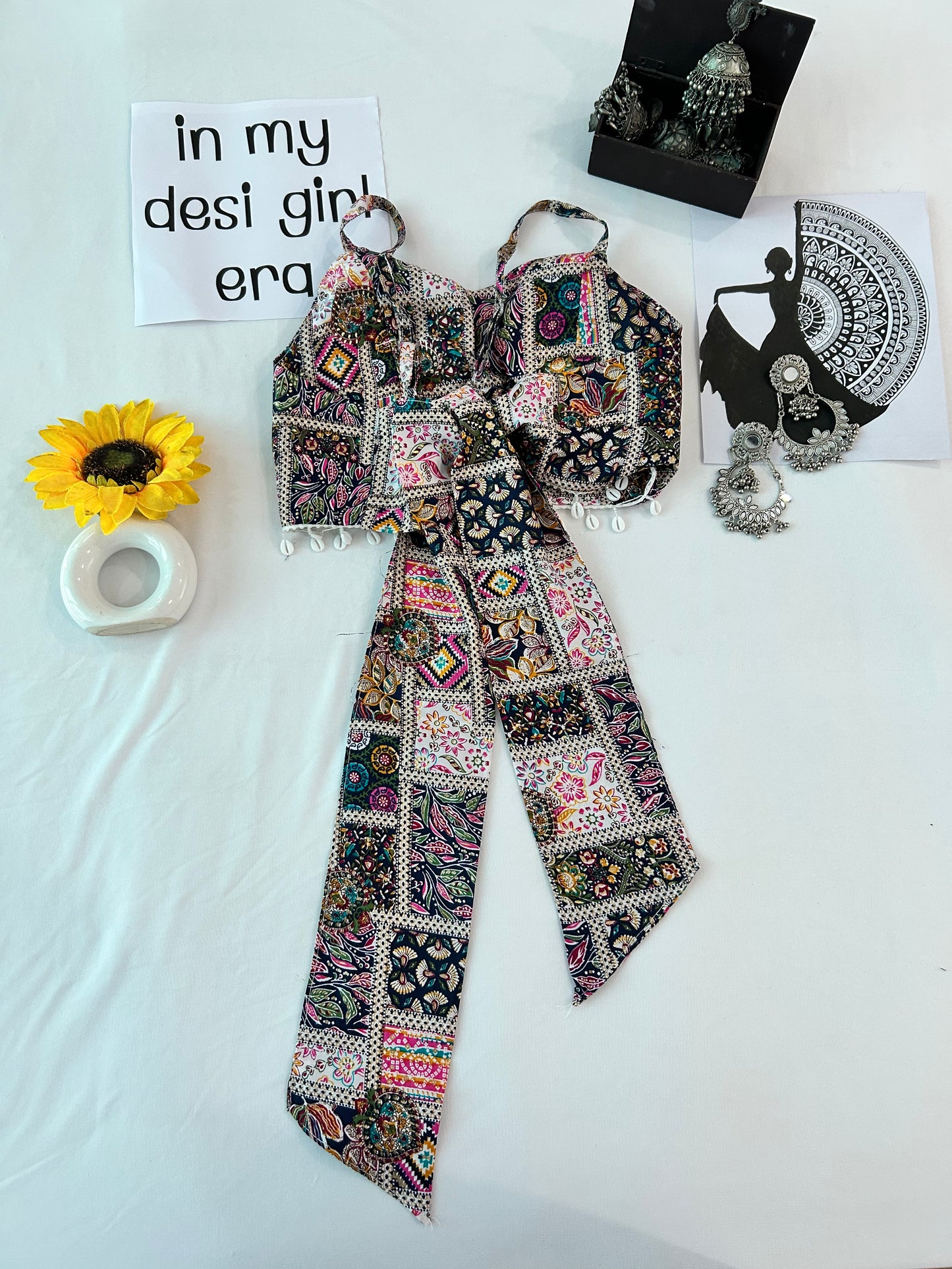 pink cute printed co-ord set