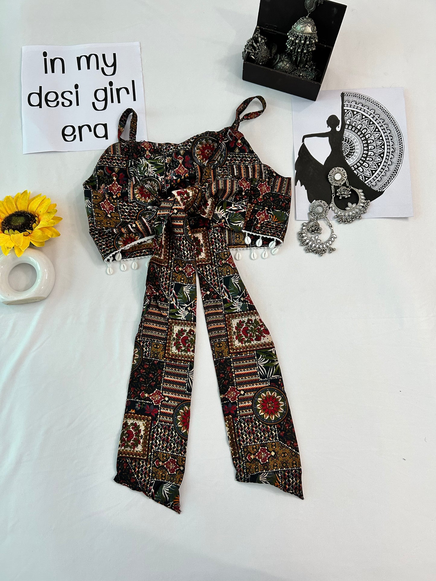 Red cute printed co-ord set