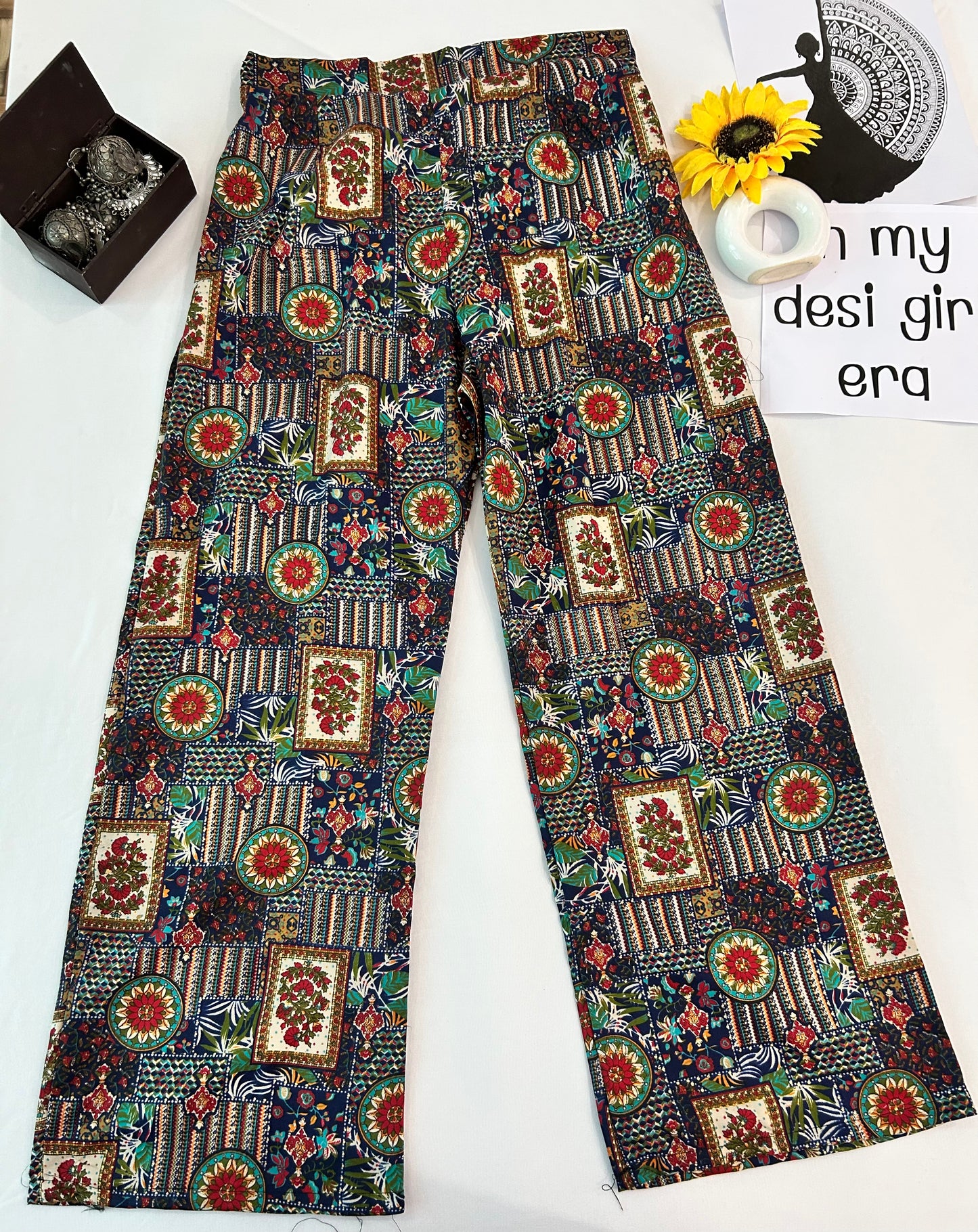 Navy blue printed cute co-ord set