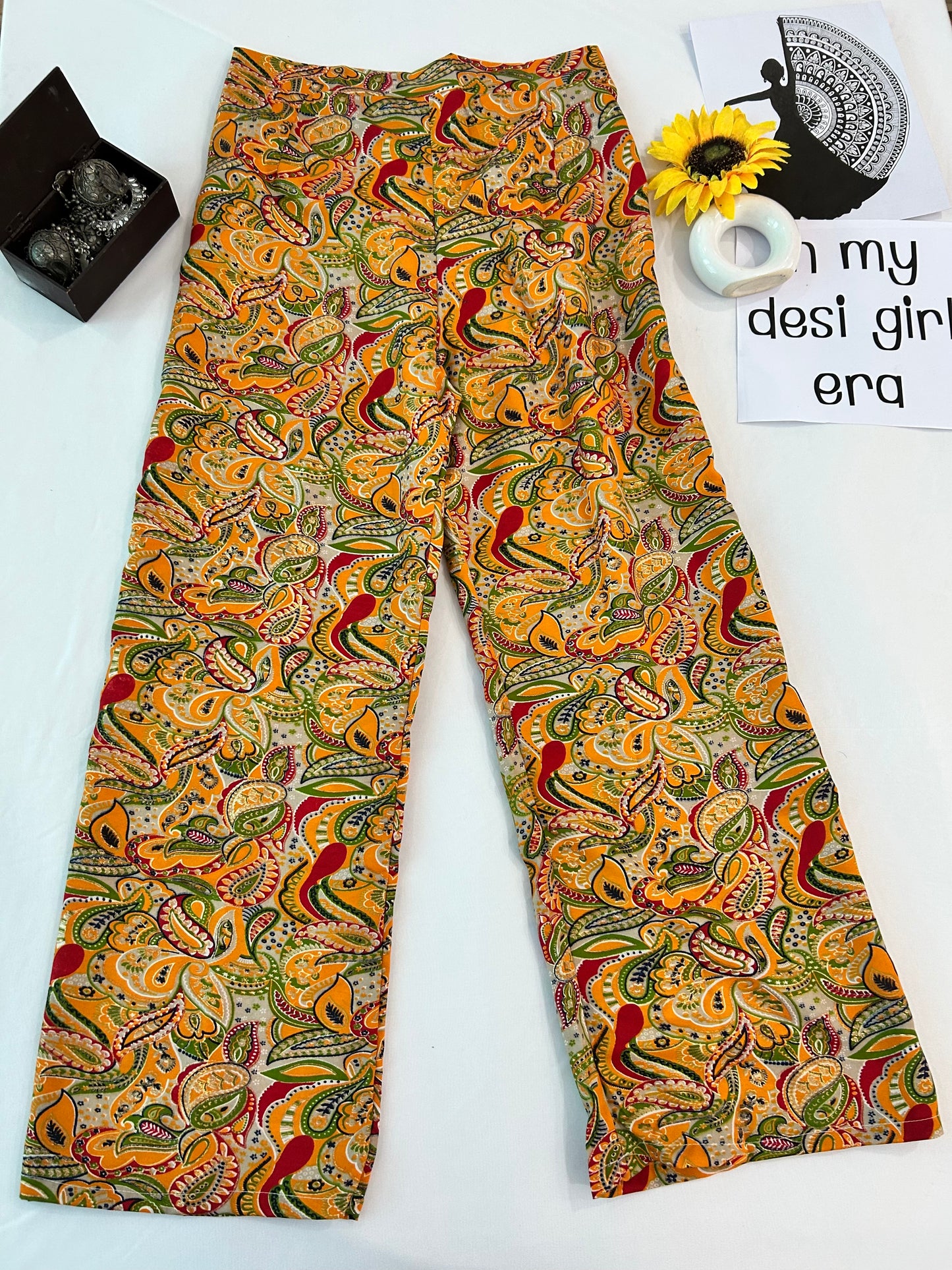 Yellow pretty printed cute co-ord set