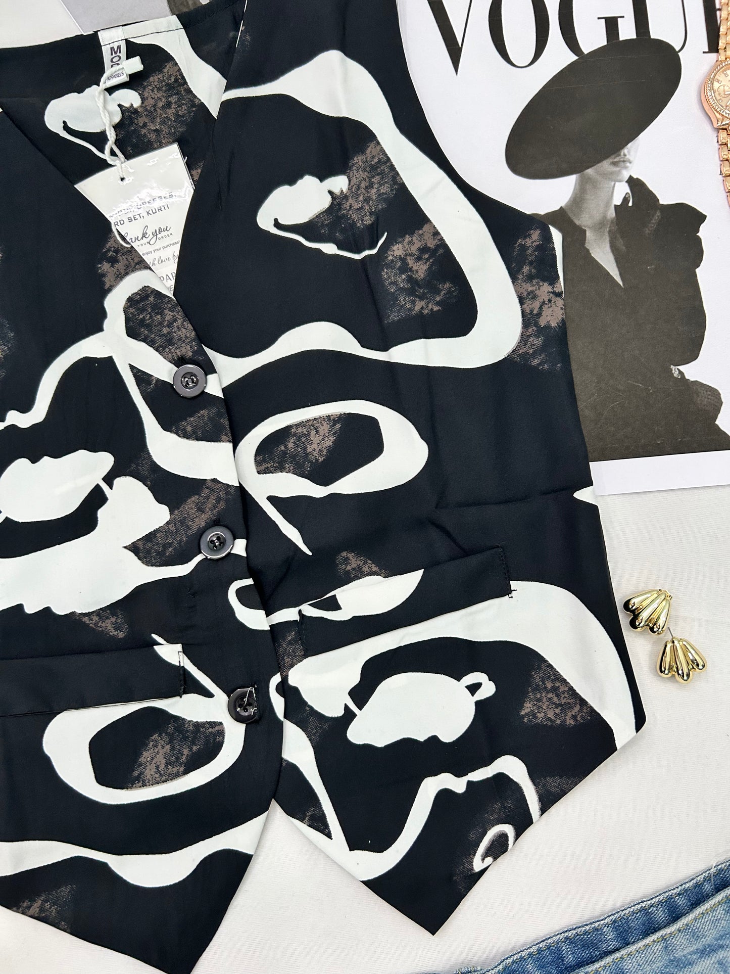 Chic vest - Black marble