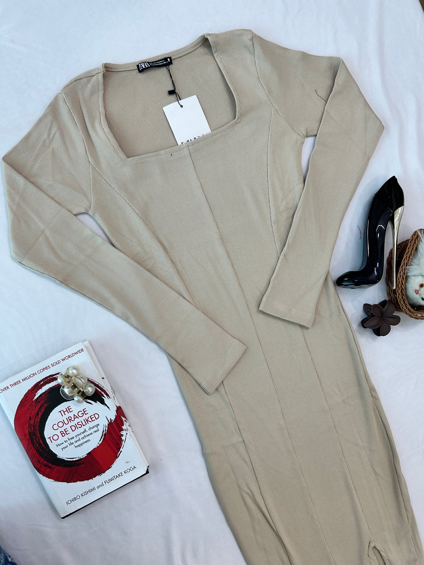 Zara Bodycon dress-BEIGE