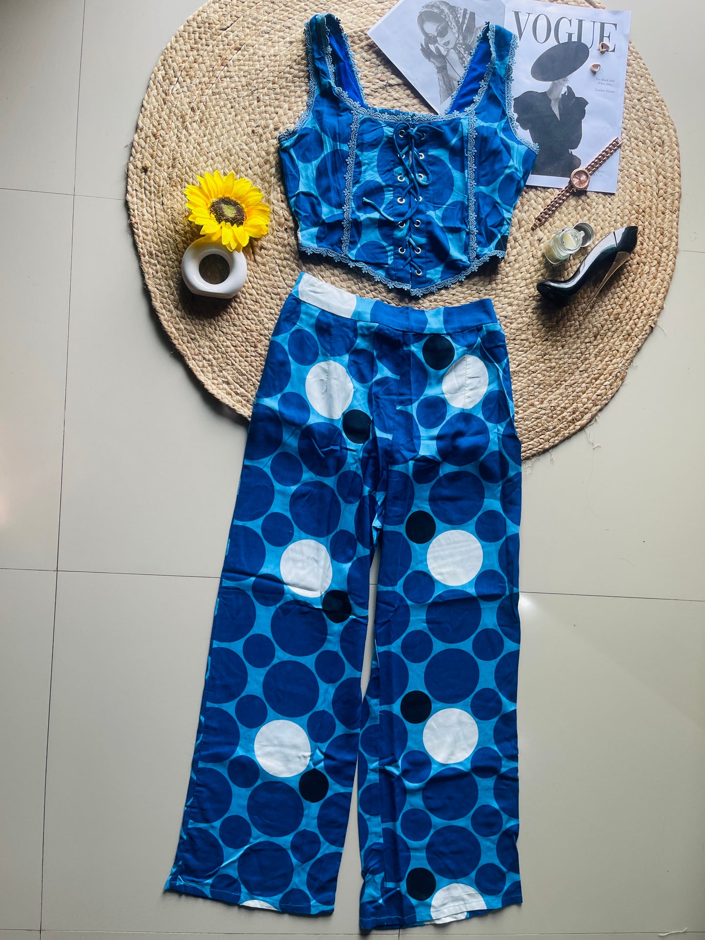 Pretty royal blue printed co-ord set