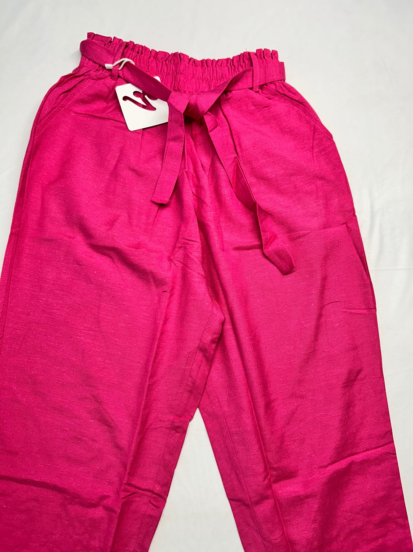 Linen pant -Pink with bow