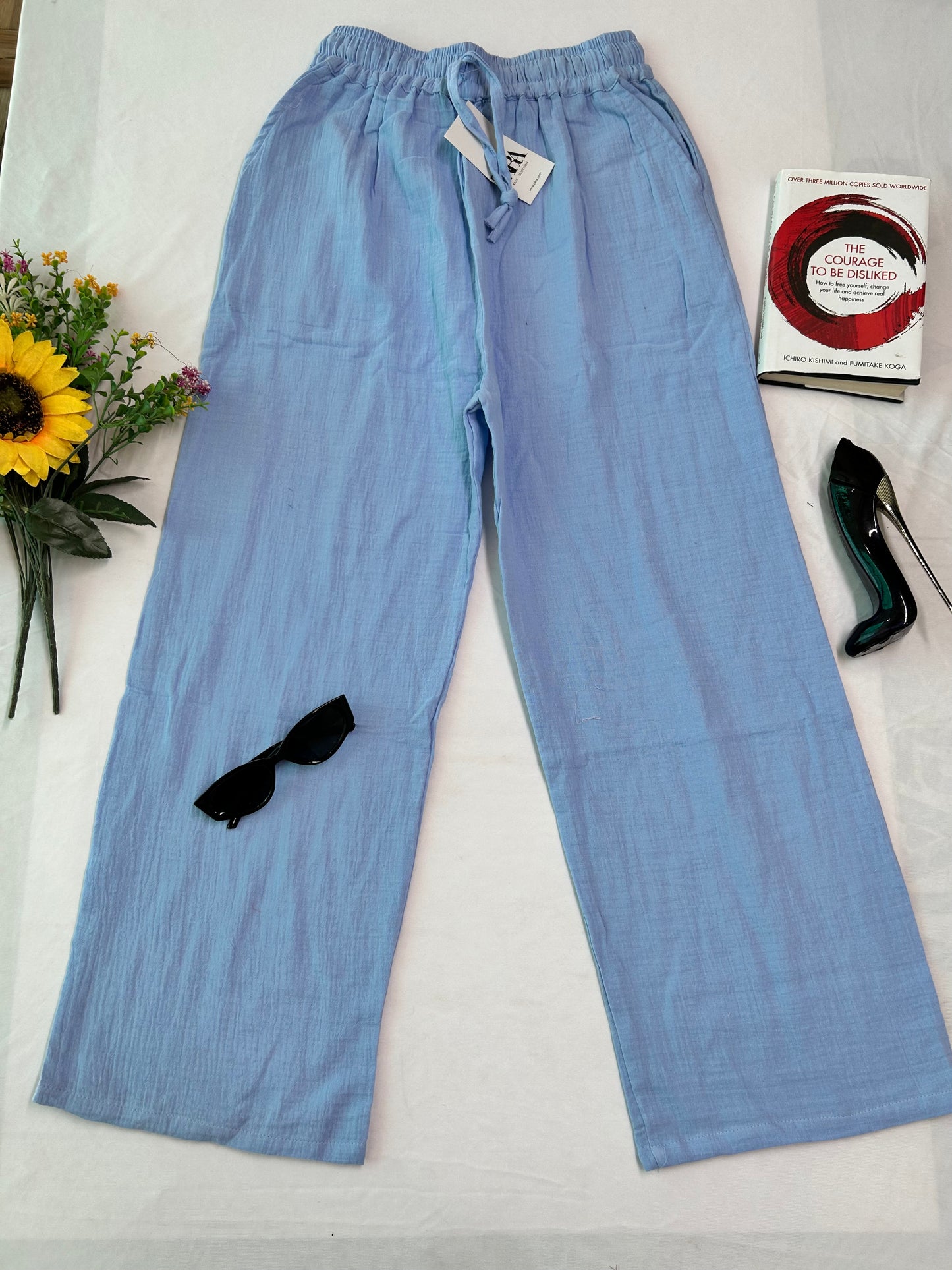 Linen pants - PASTEL BLUE