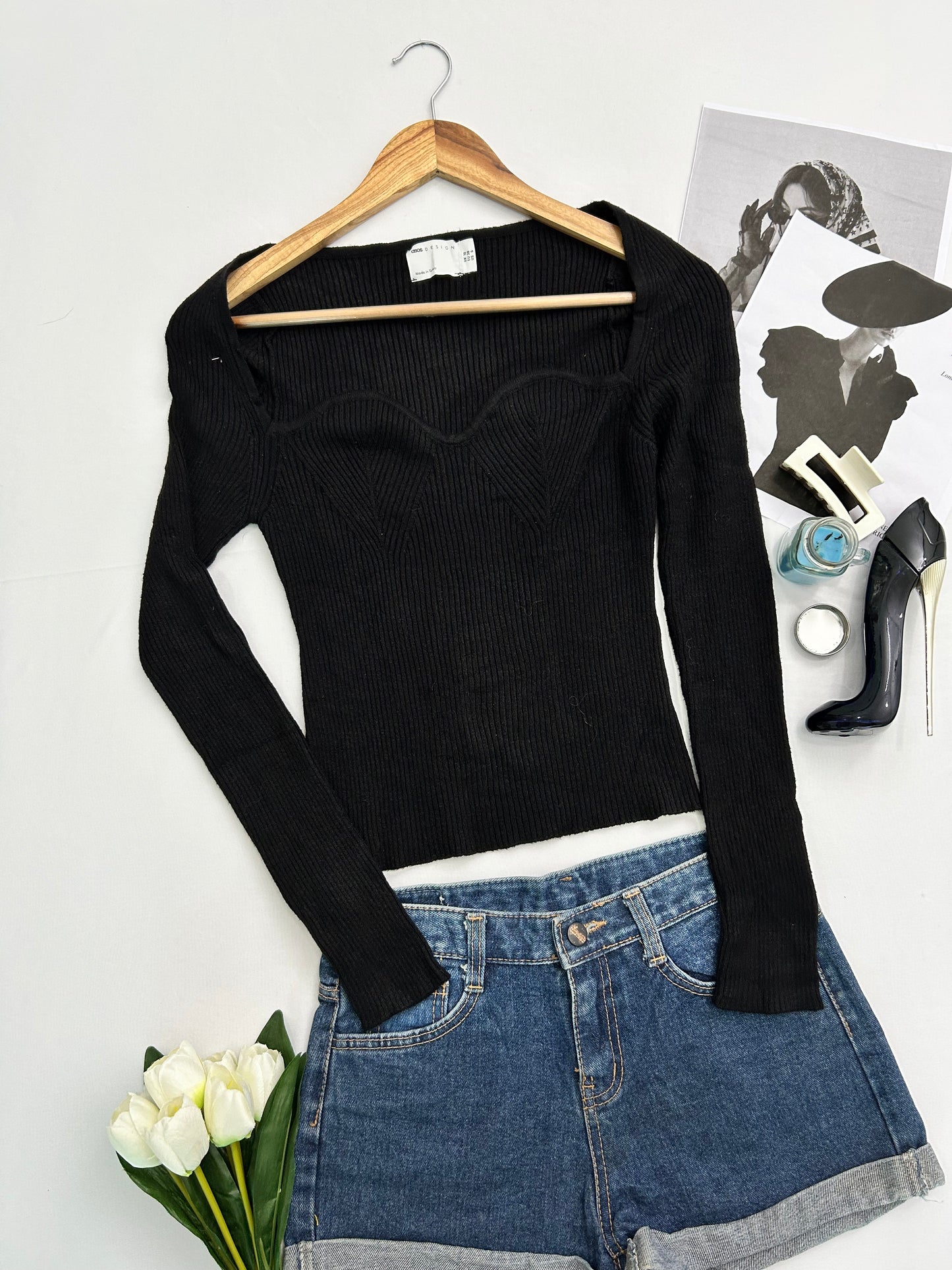 Black sweetheart top