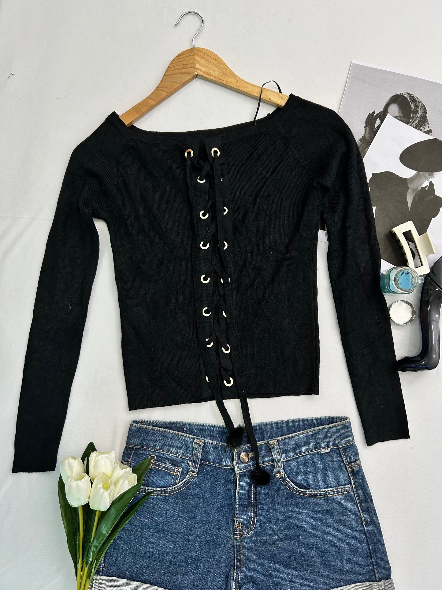Black crisscross top