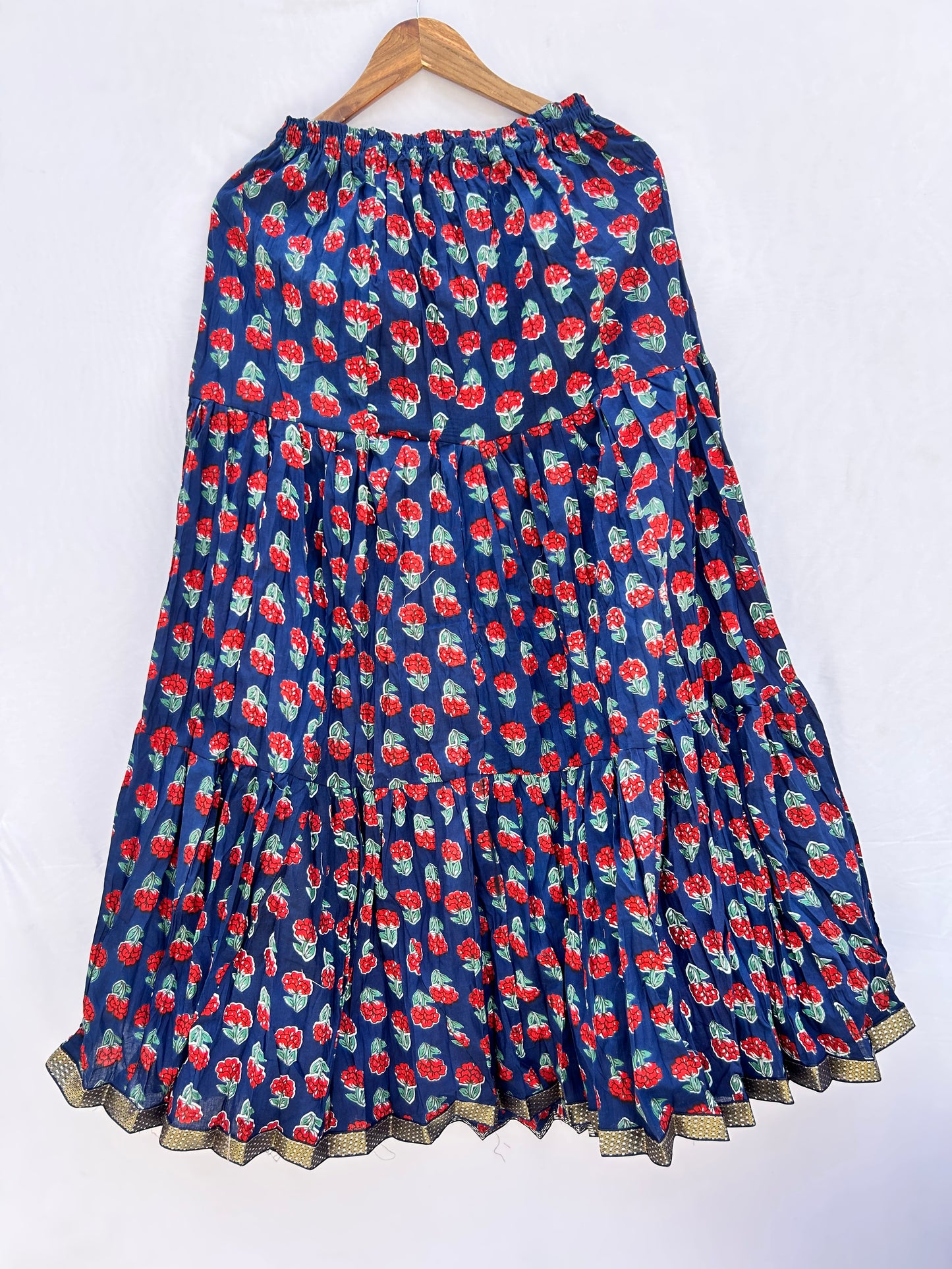 Royal bvlue floral printed skirt