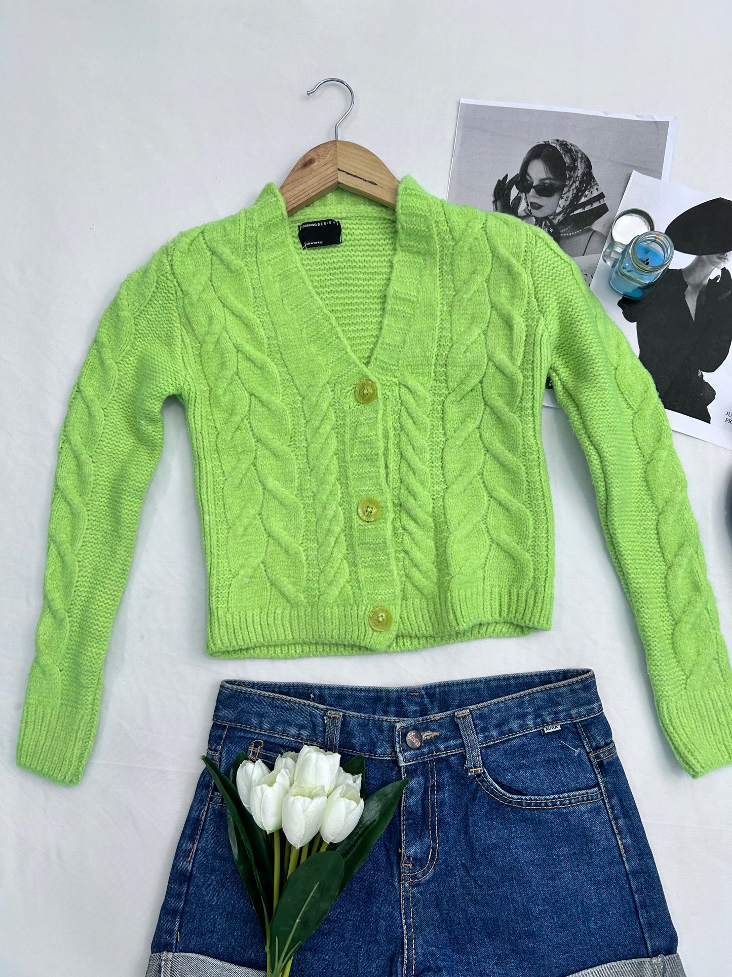 Green cute sweater