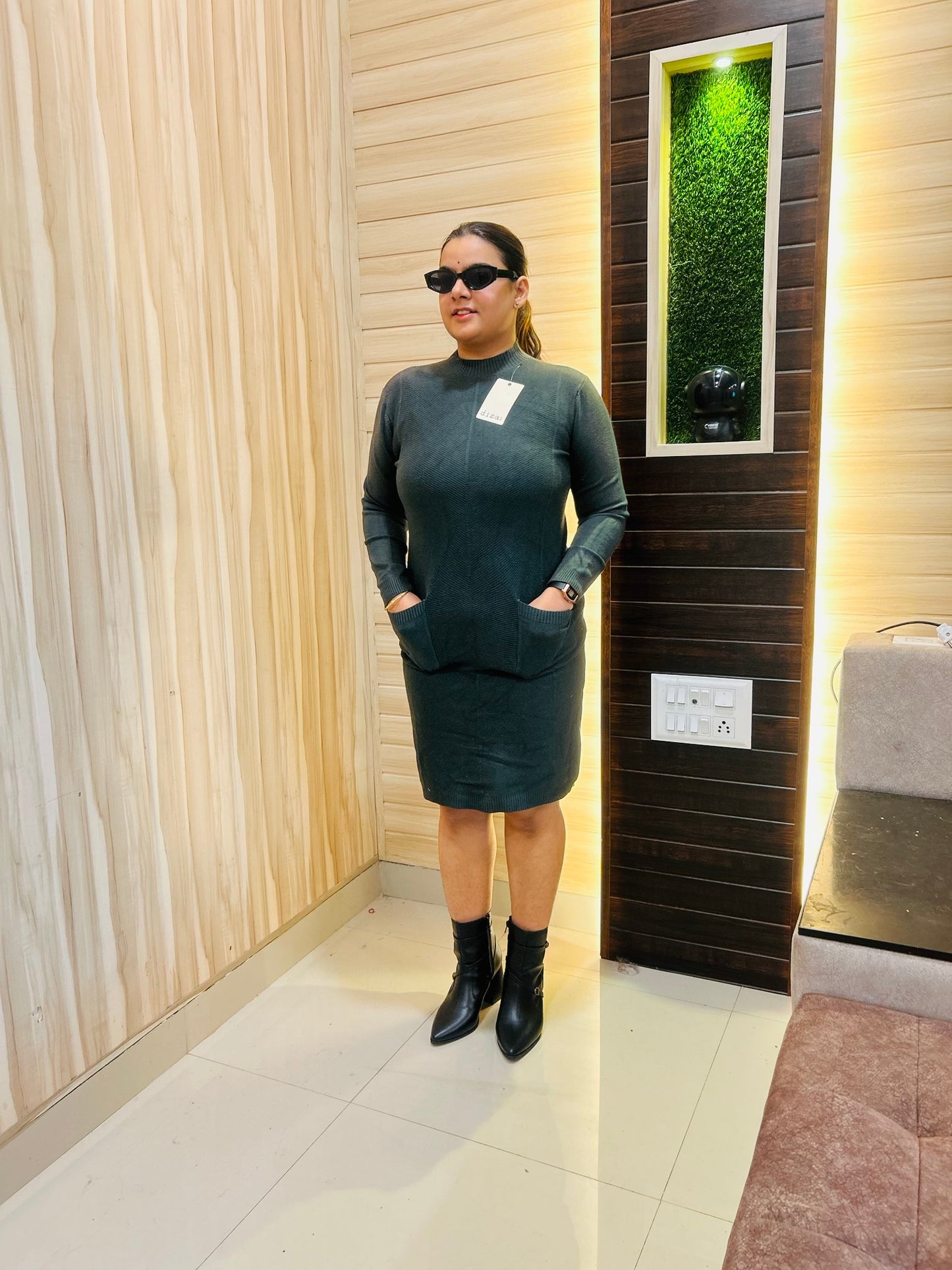 Dark grey cute dress