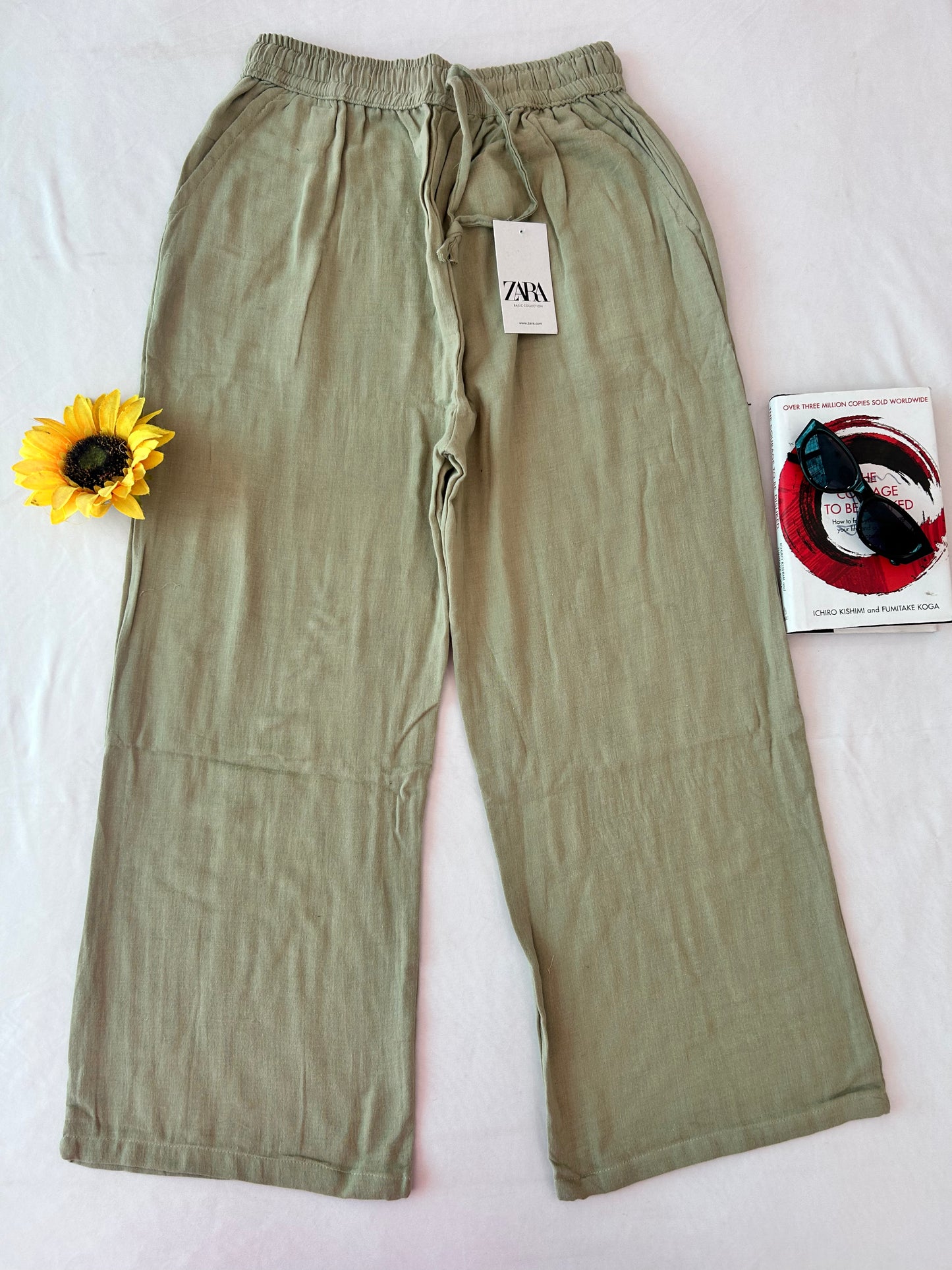 Linen pants -Olive green