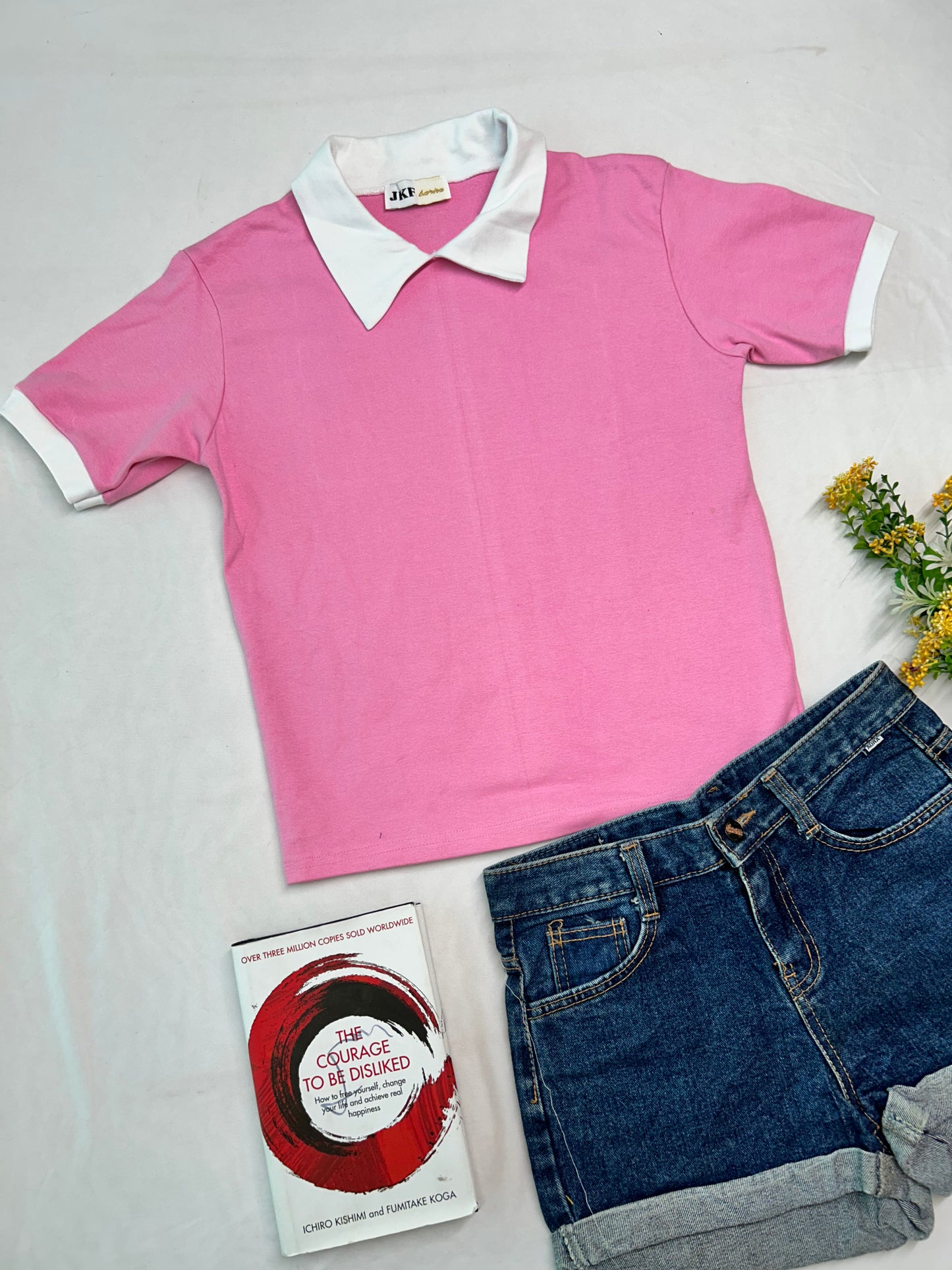 Collar contrast -PINK