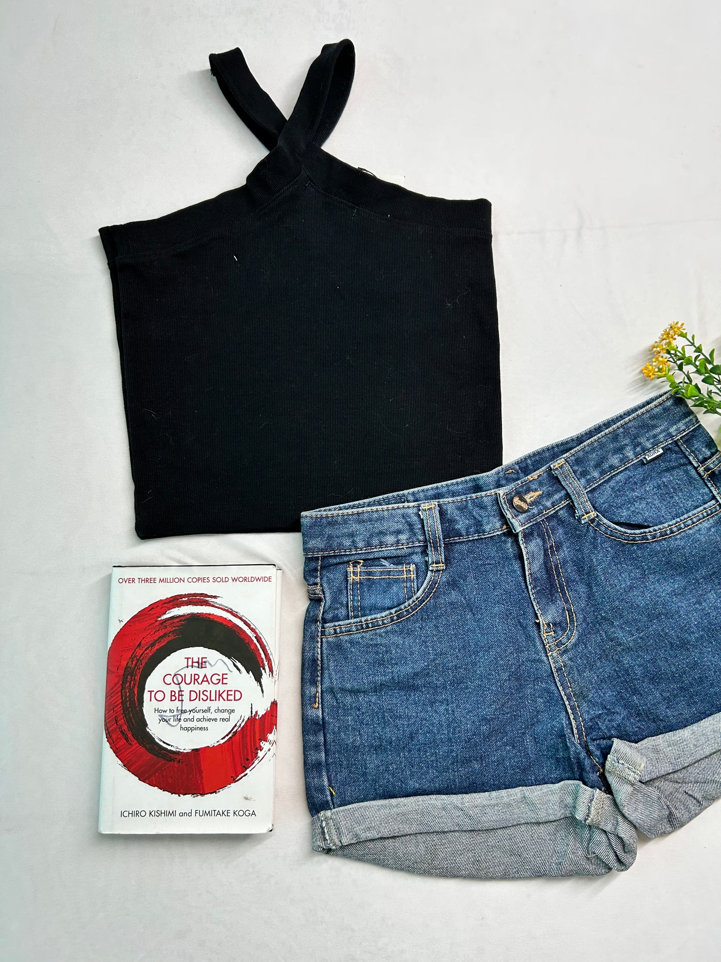 Criss cross tank top-black